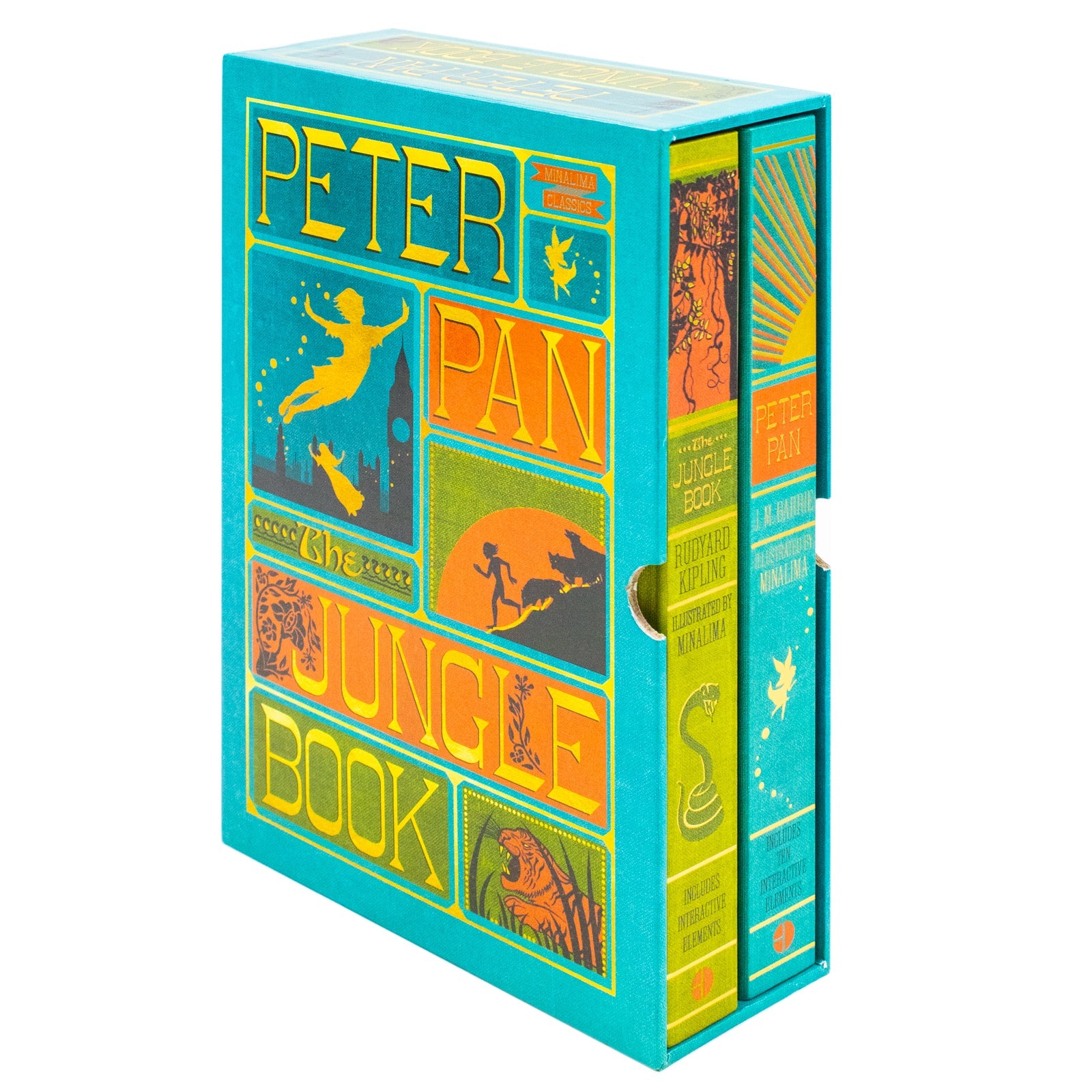 Peter Pan and The Jungle Book - Minalima Edition 2 Books Collection Set | Illustrated with Interactive Elements