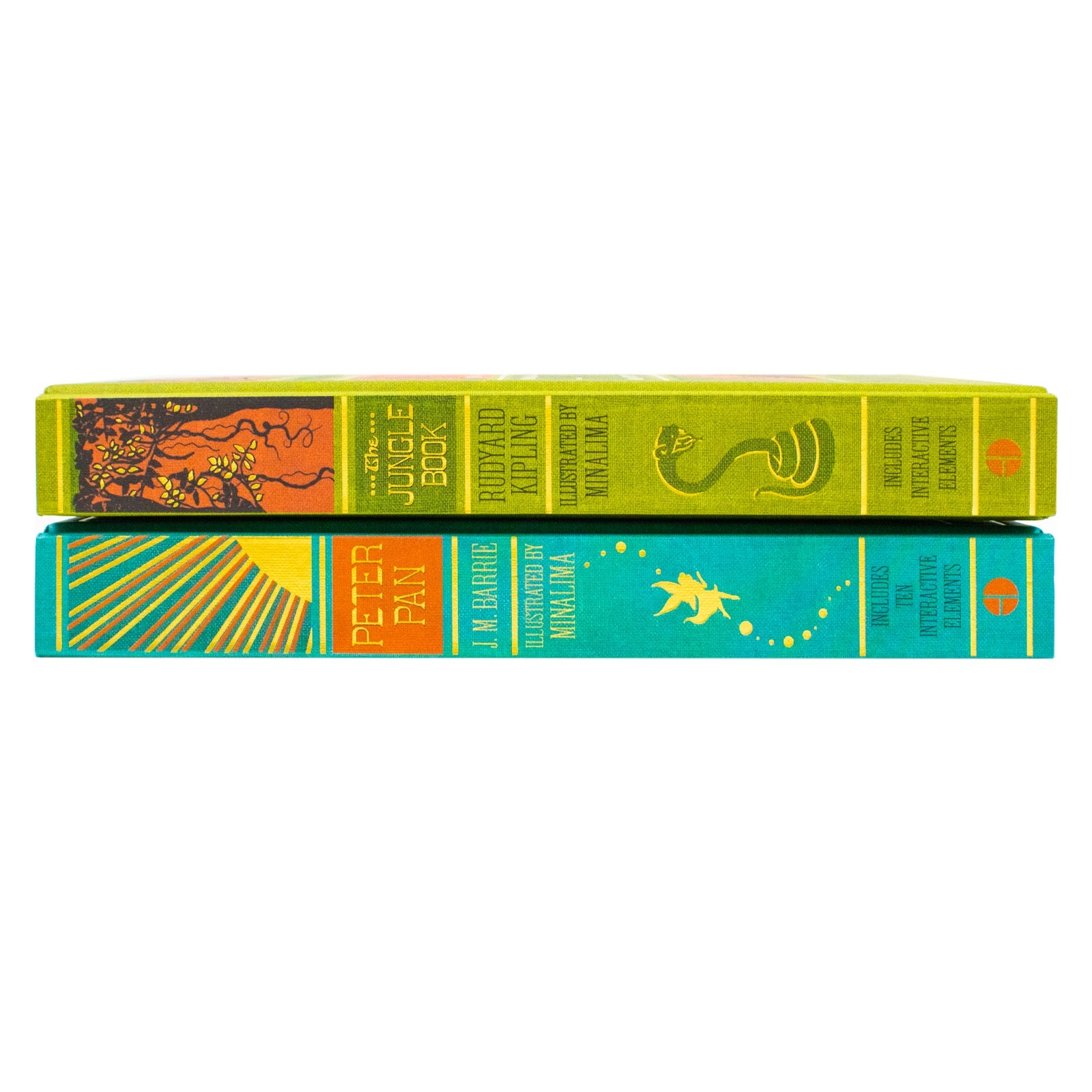 Peter Pan and The Jungle Book - Minalima Edition 2 Books Collection Set | Illustrated with Interactive Elements