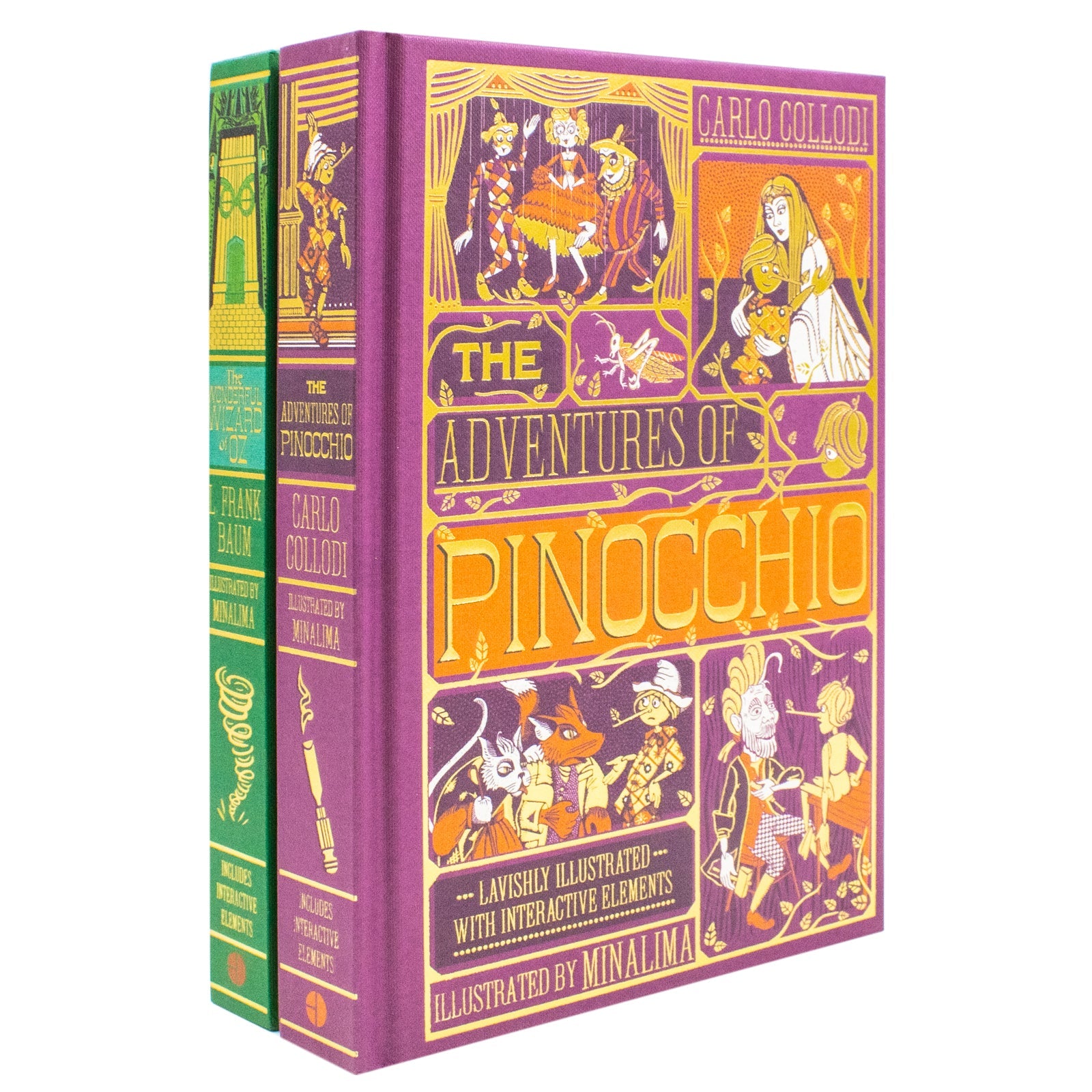 The Wonderful Wizard of Oz and The Adventures of Pinocchio - Minalima Edition 2 Books Collection Set | Illustrated with Interactive Elements