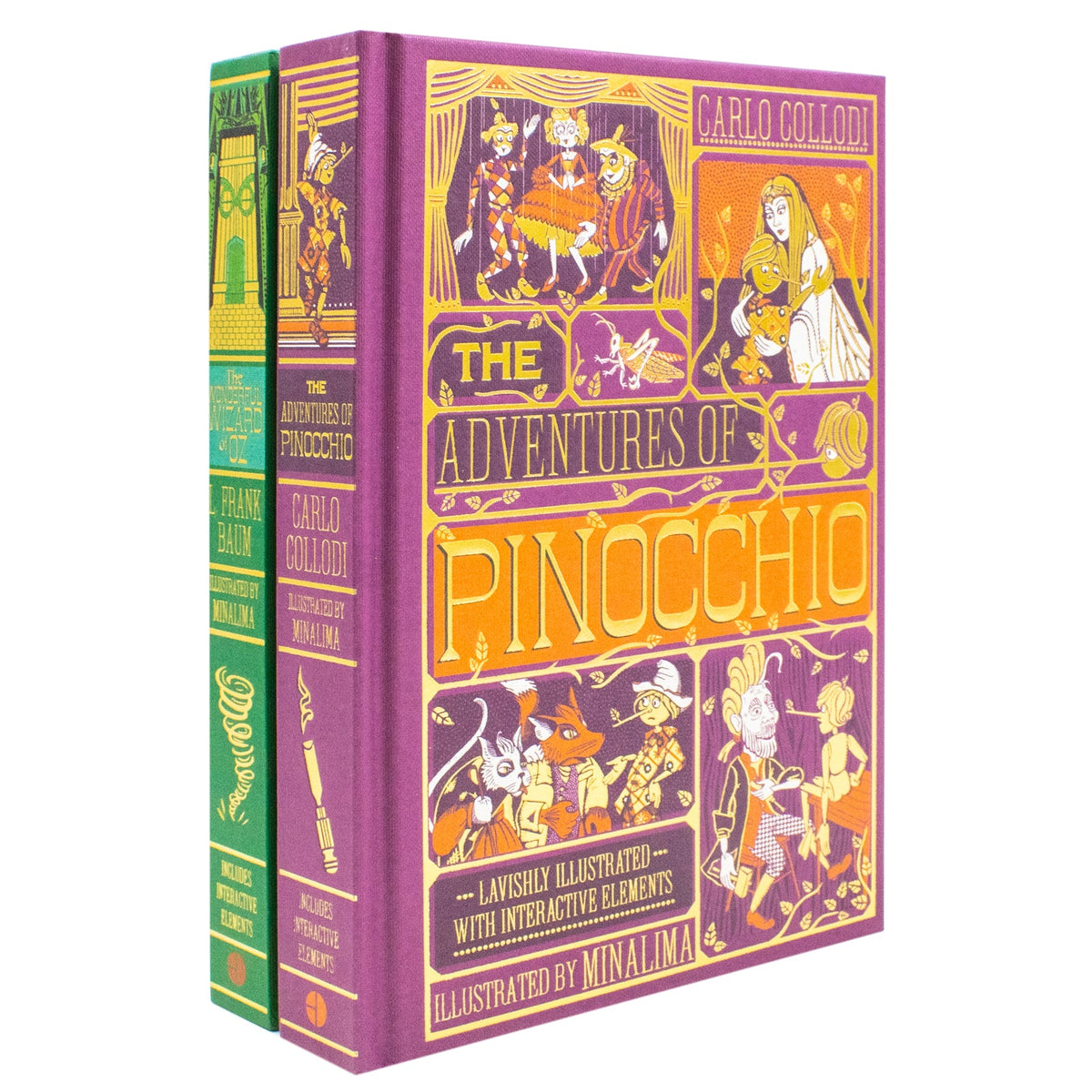 The Wonderful Wizard of Oz and The Adventures of Pinocchio - Minalima Edition 2 Books Collection Set | Illustrated with Interactive Elements