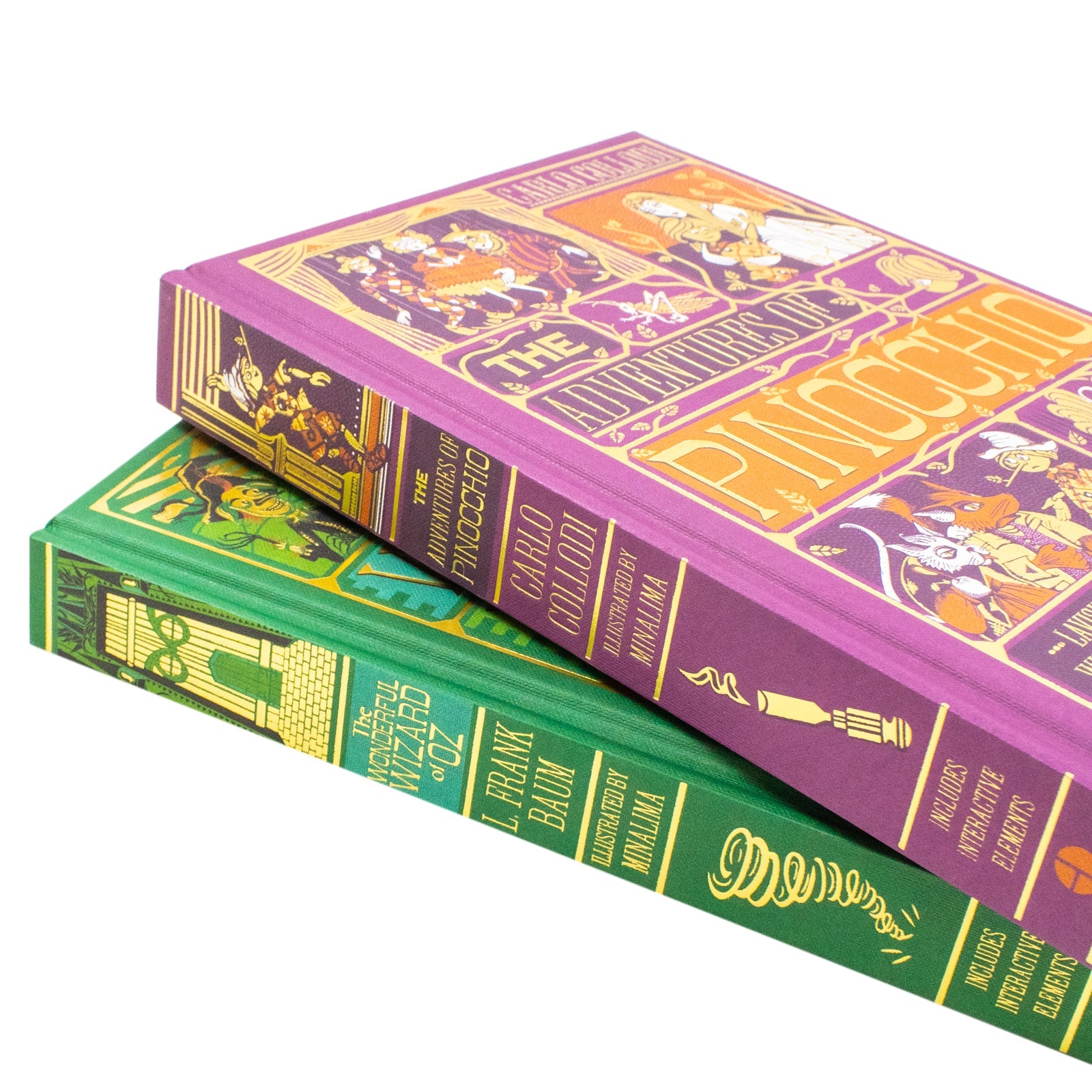 The Wonderful Wizard of Oz and The Adventures of Pinocchio - Minalima Edition 2 Books Collection Set | Illustrated with Interactive Elements
