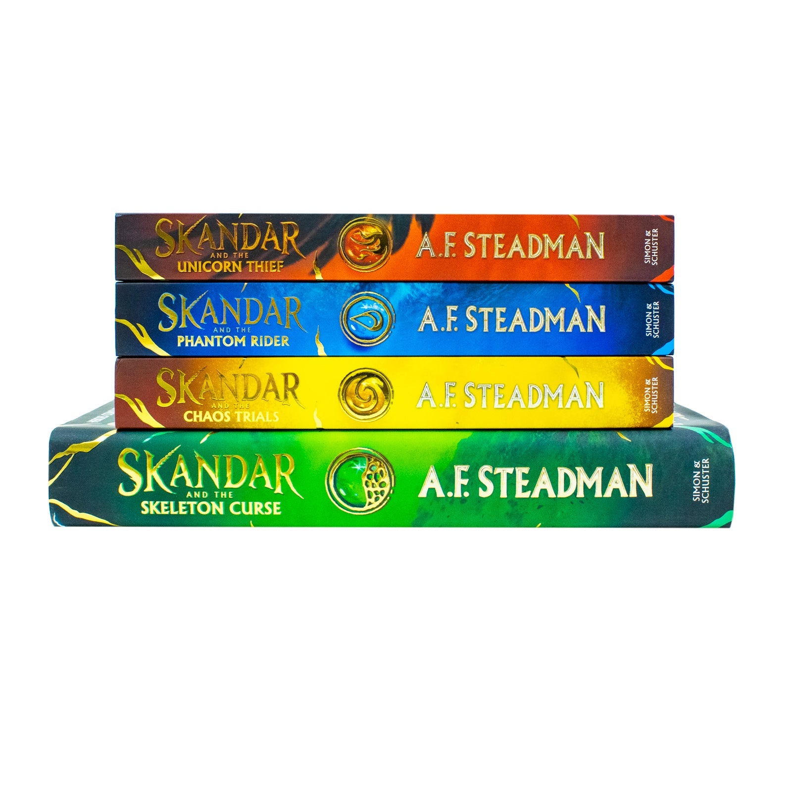 Skandar Series 4 Books Collection Set By A.F. Steadman (Skandar and the Chaos Trials, Skandar and the Phantom Rider, Skandar and the Unicorn Thief and Skandar and the Skeleton Curse)