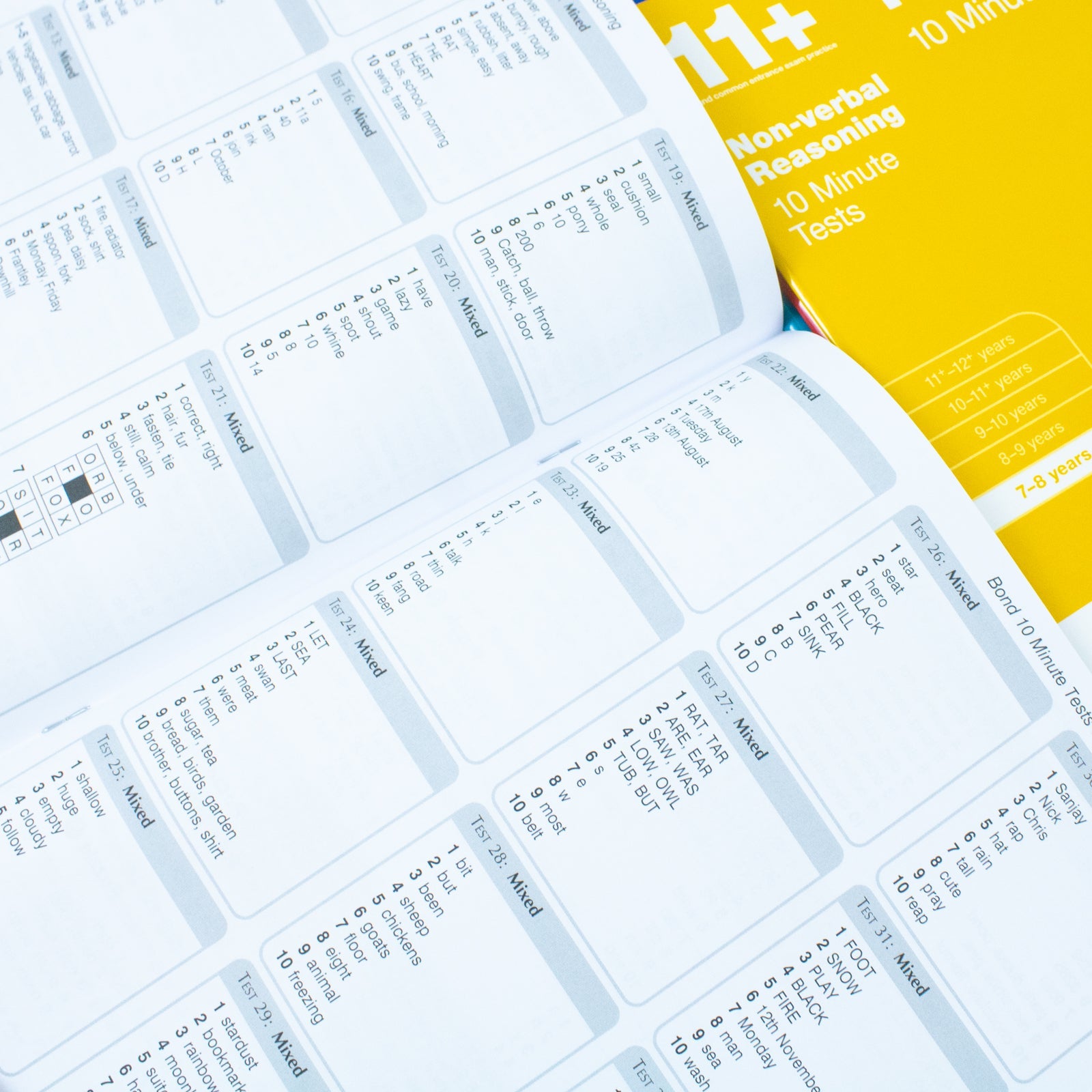 Bond 11+ Maths, English & More 10-Minute Test  Book – Ages 7-8| Practice Worksheets & Exercises to Enhance Learning & Prepare for Assessments