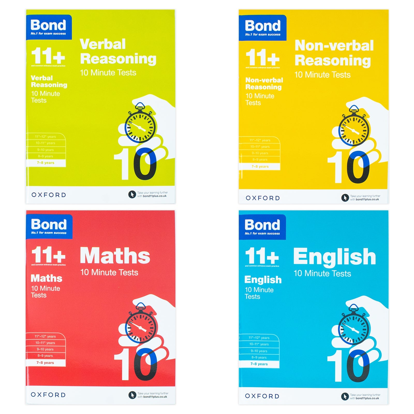 Bond 11+ Maths, English & More 10-Minute Test  Book – Ages 7-8| Practice Worksheets & Exercises to Enhance Learning & Prepare for Assessments
