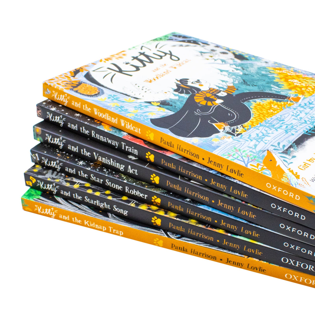 Paula Harrison Kitty Series 6 Books Set (Books 7-12) (Runaway Train, Vanishing Act, Star Stone Robber, Starlight Song, Woodland Wildcat, Kidnap Trap)