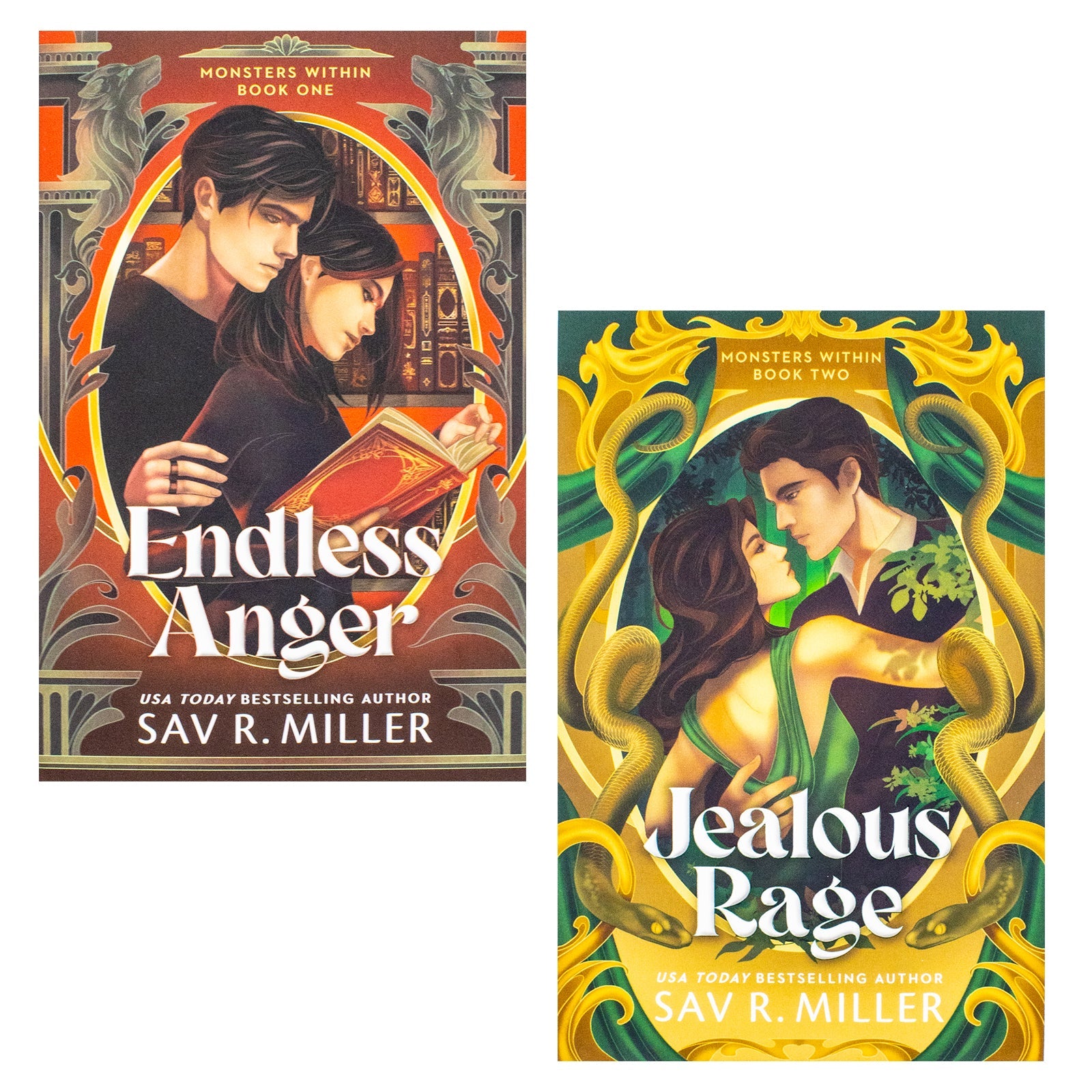 Monsters Within Series by Sav R. Miller 2 Books Sprayed Edges Collection Set (Endless Anger and Jealous Rage)
