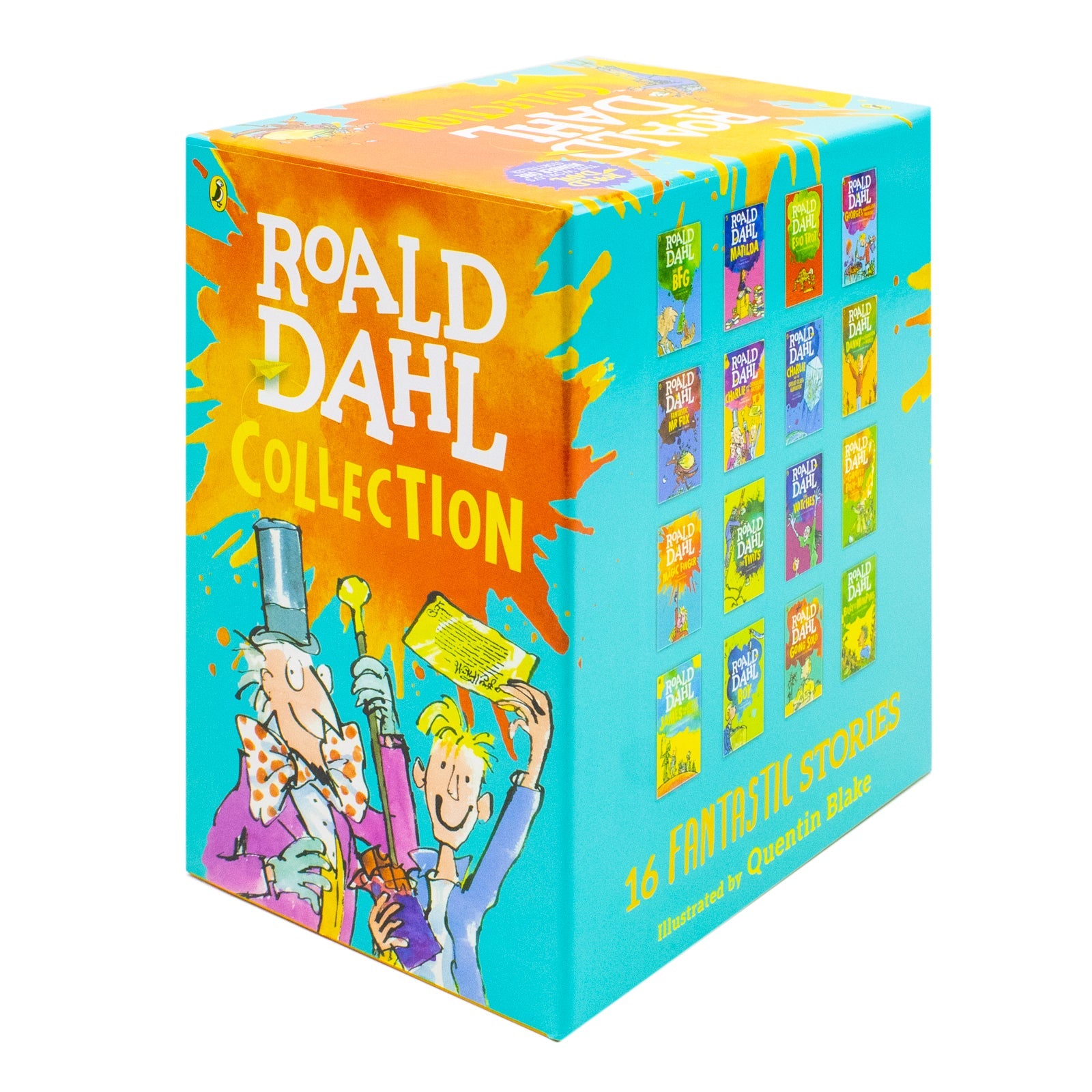 Roald Dahl Collection 16 Book Set – BFG, Matilda, Witches, Twits – Classic Children's Fiction, Kids Adventure Book Age 8+, Bedtime & Fun Reading