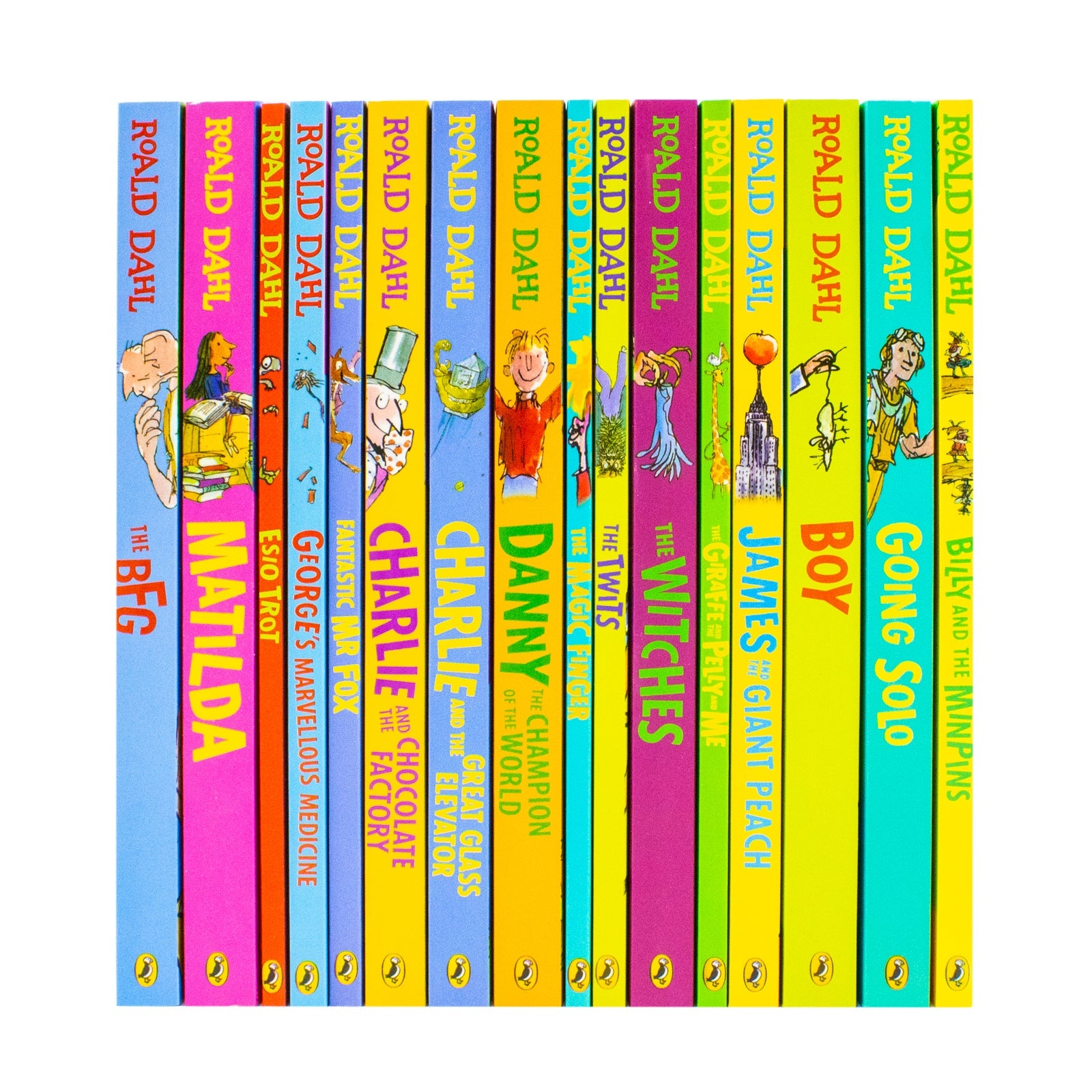 Roald Dahl Collection 16 Book Set – BFG, Matilda, Witches, Twits – Classic Children's Fiction, Kids Adventure Book Age 8+, Bedtime & Fun Reading