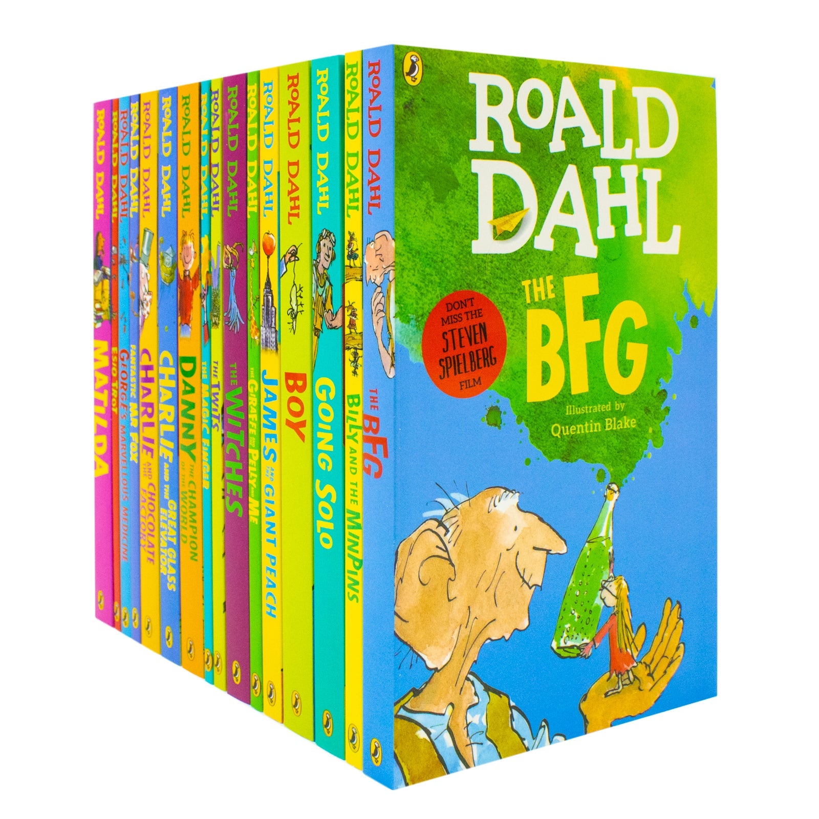 Roald Dahl Collection 16 Book Set – BFG, Matilda, Witches, Twits – Classic Children's Fiction, Kids Adventure Book Age 8+, Bedtime & Fun Reading