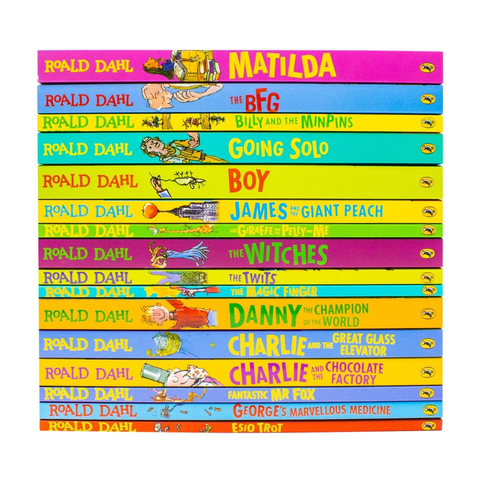 Roald Dahl Collection 16 Book Set – BFG, Matilda, Witches, Twits – Classic Children's Fiction, Kids Adventure Book Age 8+, Bedtime & Fun Reading