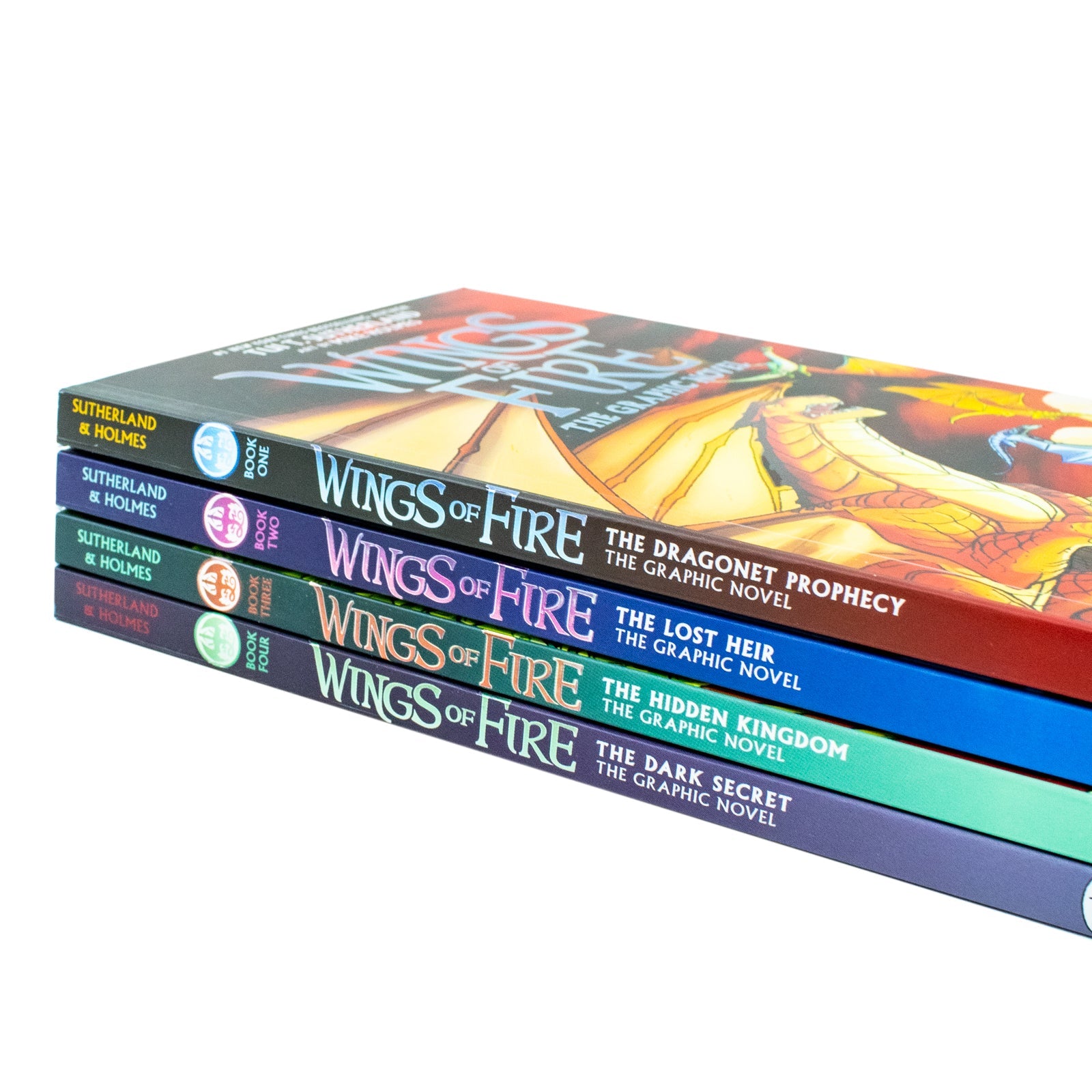 Wings of Fire Graphic Novel Box Set – 4 Fantasy Books by Tui T. Sutherland for Kids & Young Readers, Full of Dragons, Fun & Middle Grade Reading