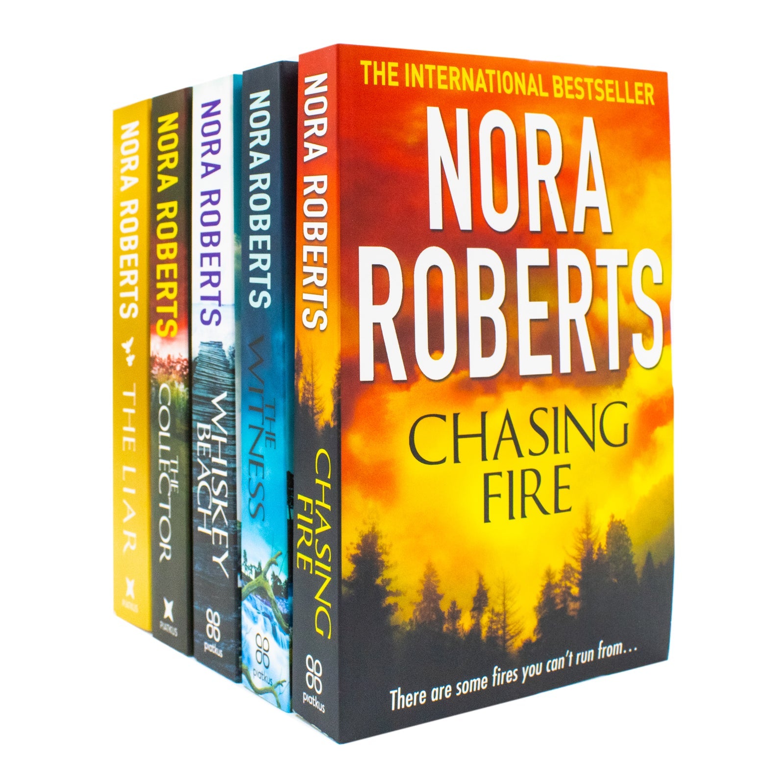 Nora Robert 5 Book Collection Set (Chasing Fire,The Collector,The Witness,Whiskey Beach,The Liar)