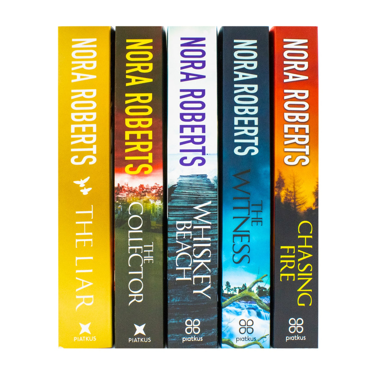 Nora Robert 5 Book Collection Set (Chasing Fire,The Collector,The Witness,Whiskey Beach,The Liar)