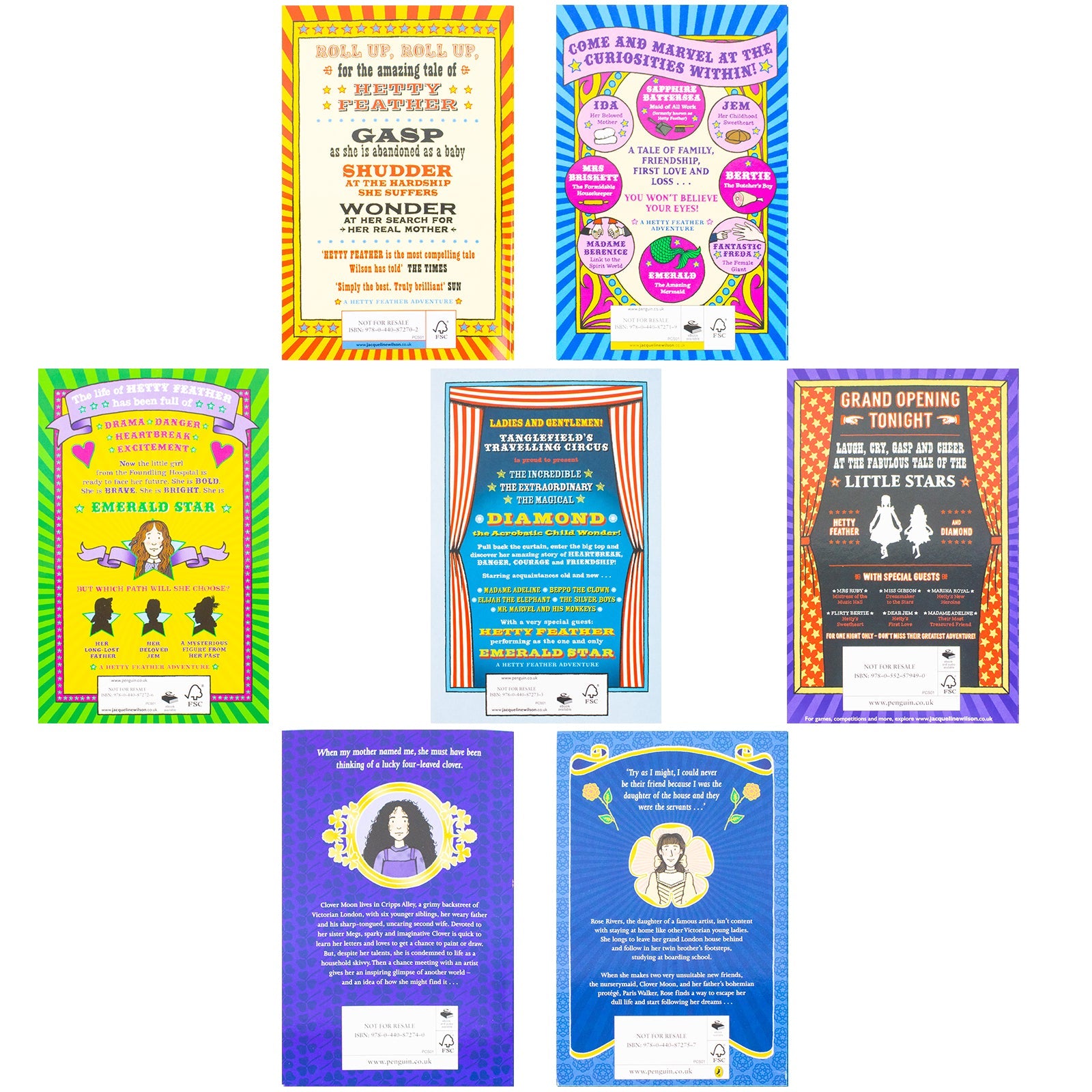 Jacqueline Wilson 7 Book Collection Set Hetty Feather Series (Heaty Feather, Sapphire Battersea, Emerald Star, Diamond, Little Star, Clover Moon, Rose Rivers) | Paperback