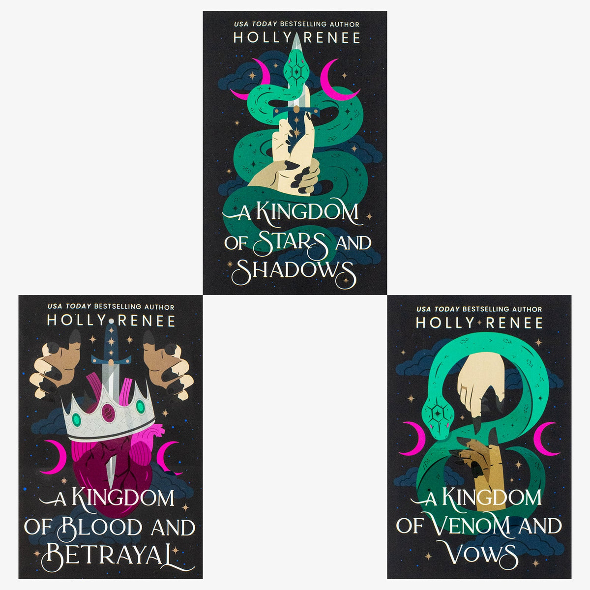 The Stars and Shadows Series by Holly Renee 3 Books Collection Set (A Kingdom of Stars and Shadows, A Kingdom of Blood and Betrayal and A Kingdom of Venom and Vows)