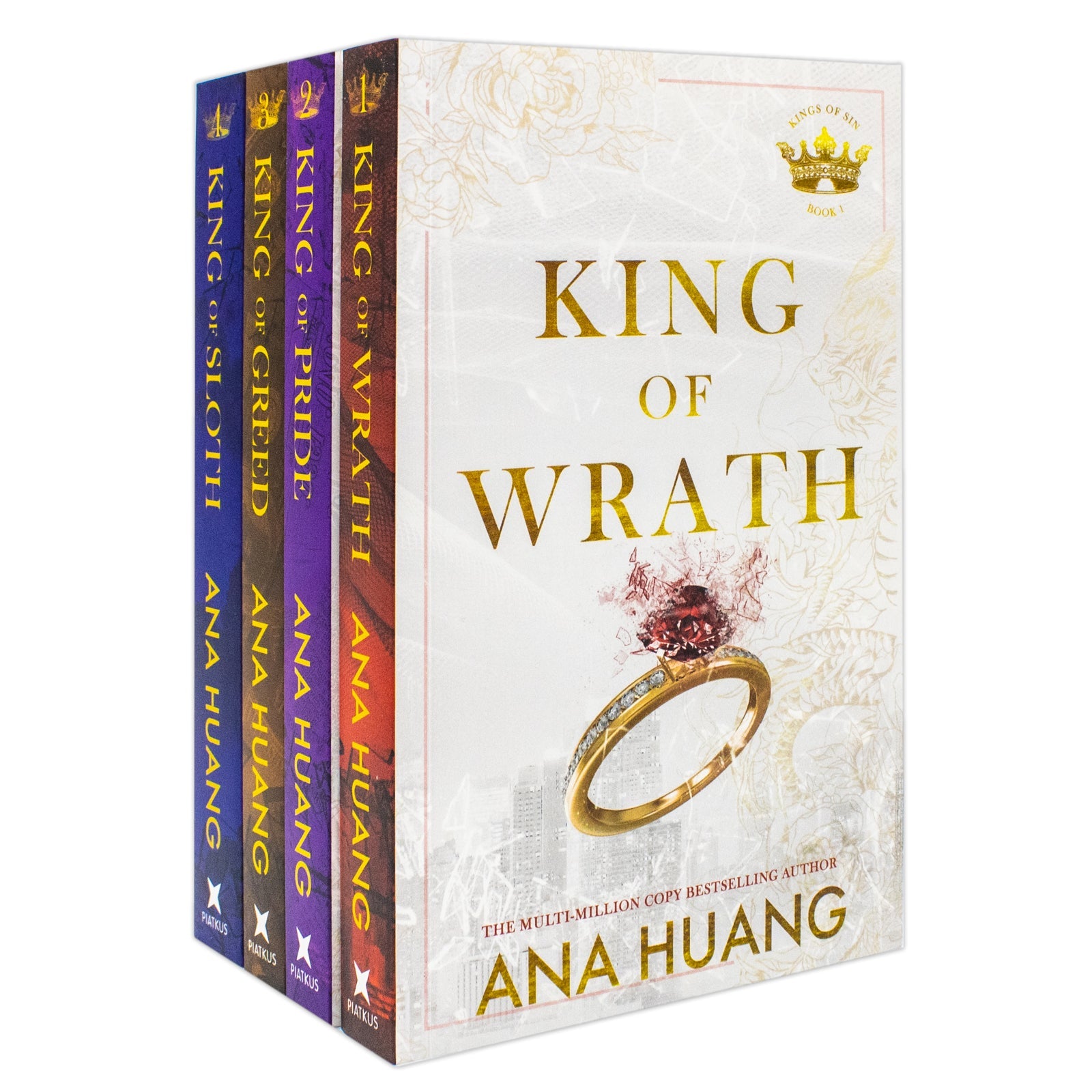 Kings of Sin Series by Ana Huang – 4 Book Collection Set (King of Wrath, King of Sloth & More) – Bestselling Contemporary Romance, Love Stories