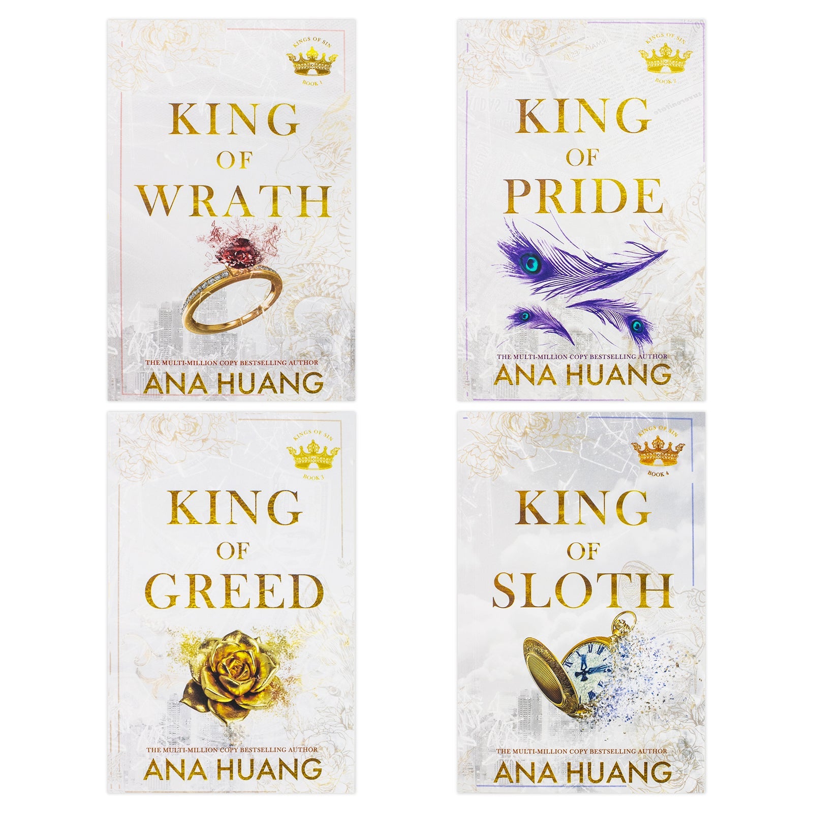 Kings of Sin Series by Ana Huang – 4 Book Collection Set (King of Wrath, King of Sloth & More) – Bestselling Contemporary Romance, Love Stories