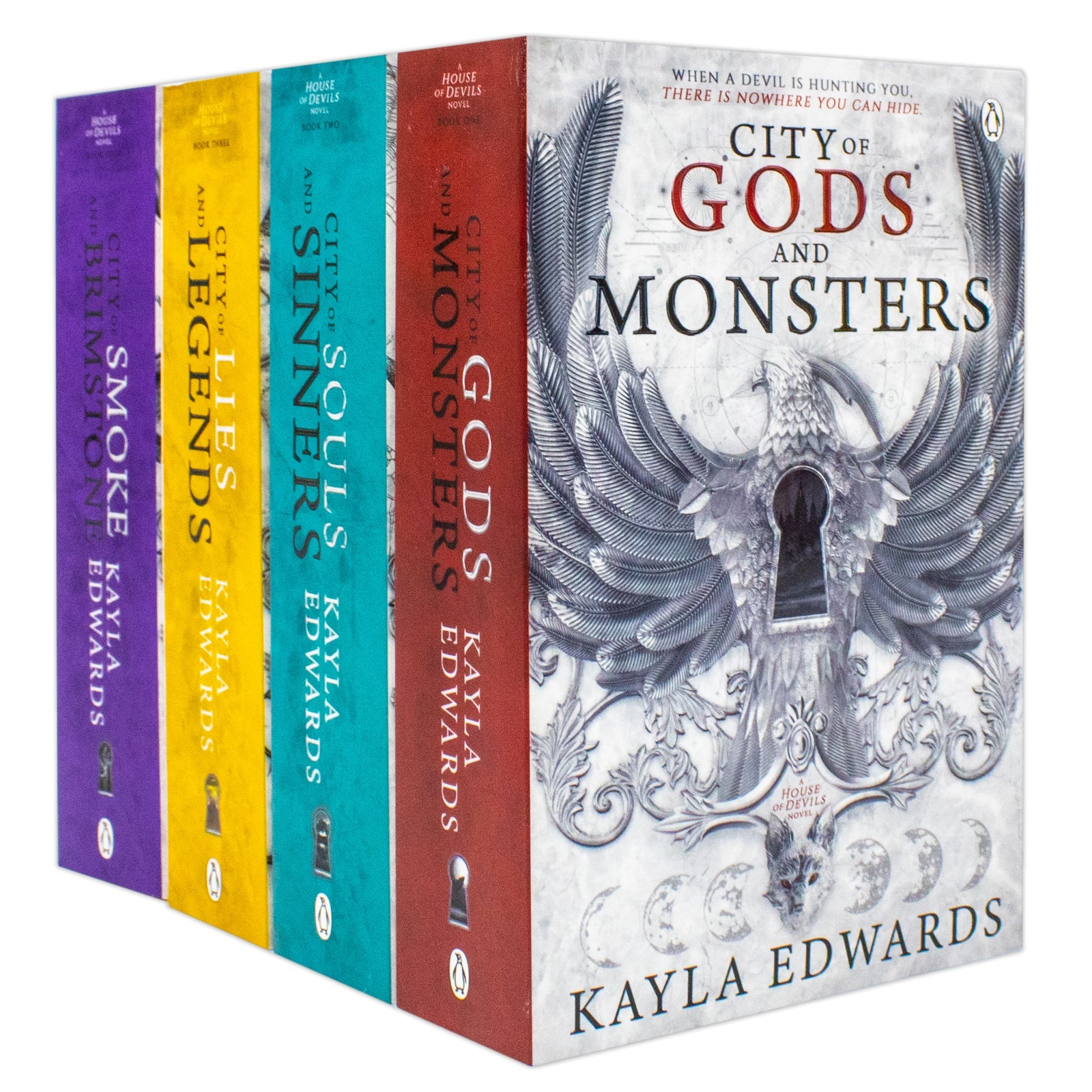 House of Devils Series by Kayla Edwards 4 Books Collection Set (City of Gods and Monsters, City of Souls and Sinners, City of Lies and Legends and City of Smoke and Brimstone)