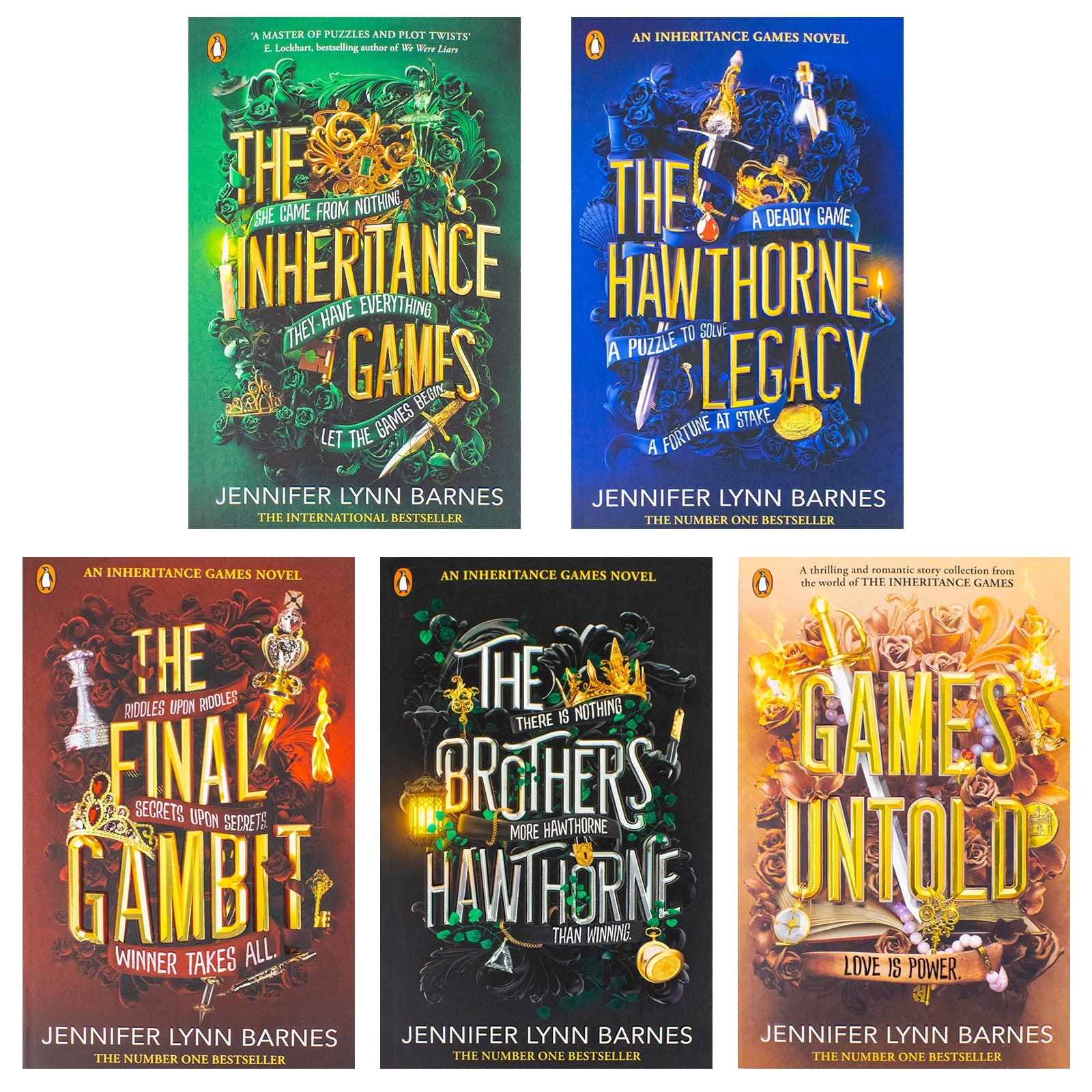 The Inheritance Games Series By Jennifer Lynn Barnes 5 Books Collection Set (Games Untold , The Brothers Hawthorne, The Final Gambit, The Hawthorne Legacy and The Inheritance Games)