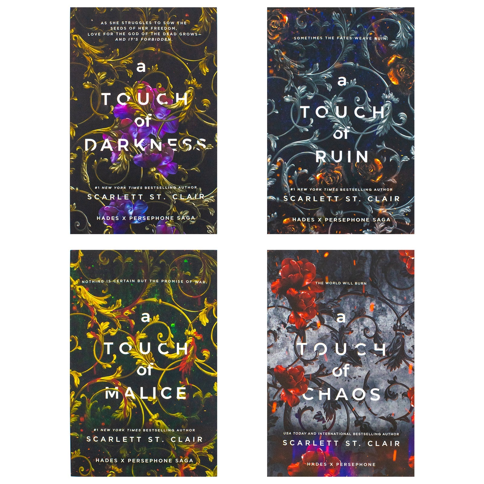 Hades X Persephone 4 Books Collection Set By Scarlett St. Clair (A Touch of Darkness, A Touch of Ruin, A Touch of Malice, A Touch of Chaos)