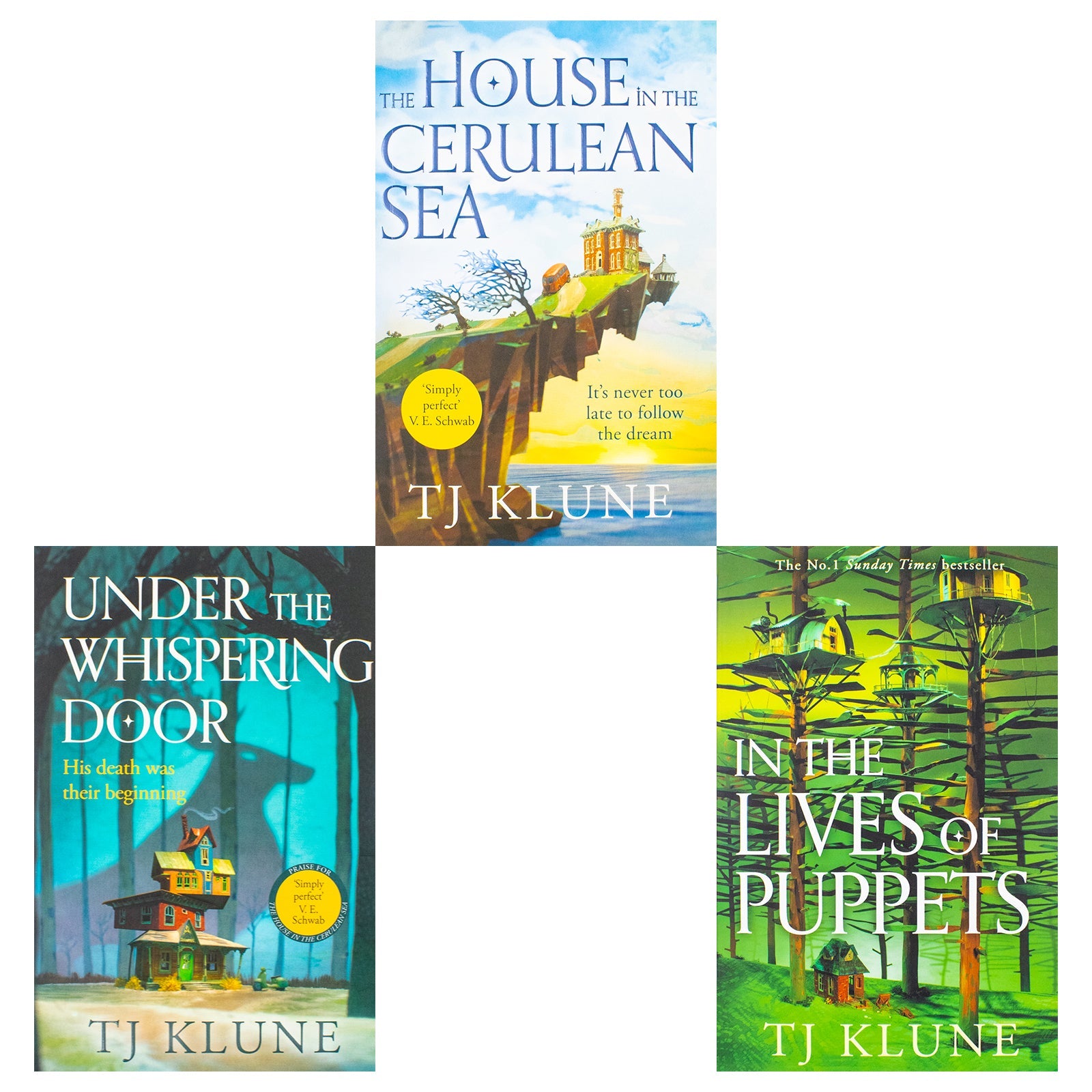 TJ Klune 3 Books Collection Set (In the Lives of Puppets, Under the Whispering Door, House in the Cerulean Sea)