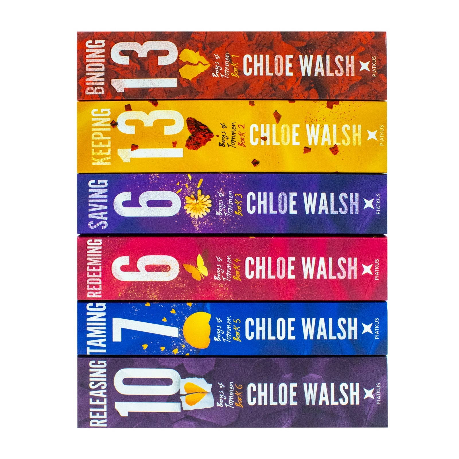 Boys of Tommen Series 6 Books Collection Set By Chloe Walsh (Binding 13, Keeping 13, Saving 6, Redeeming 6, Taming 7 and Releasing 10)
