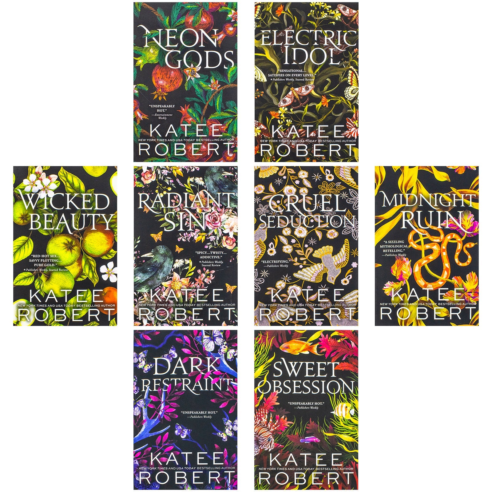 Dark Olympus Series By Katee Robert 8 Books Collection Set: Book 1-8 (Neon Gods, Electric Idol, Wicked Beauty, Radiant Sin, Cruel Seduction, Midnight Ruin, Dark Restraint, Sweet Obsession)