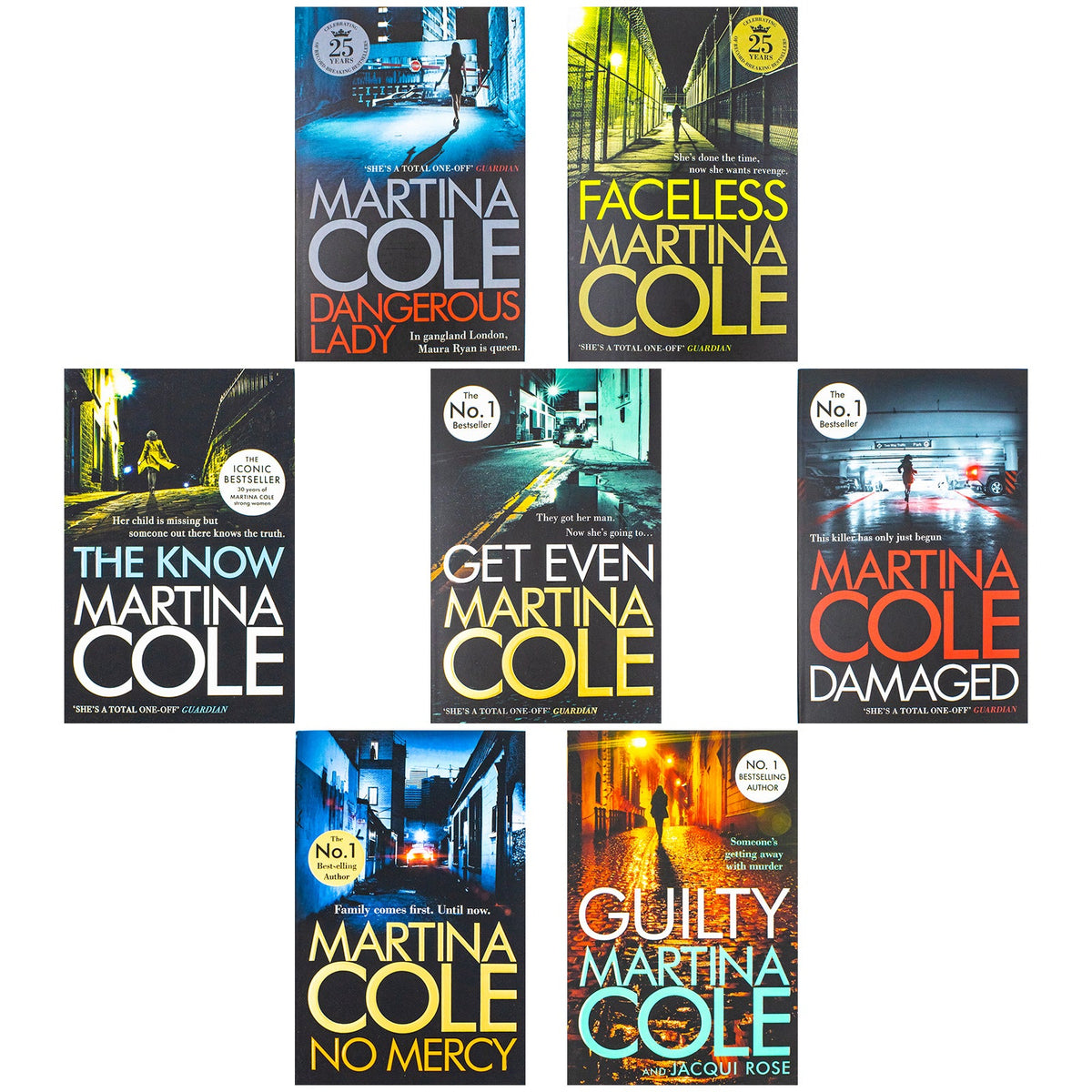 Martina Cole Collection 7 Books Set - Damaged, Dangerous Lady, Faceless, Get Even, Guilty, No Mercy, The Know