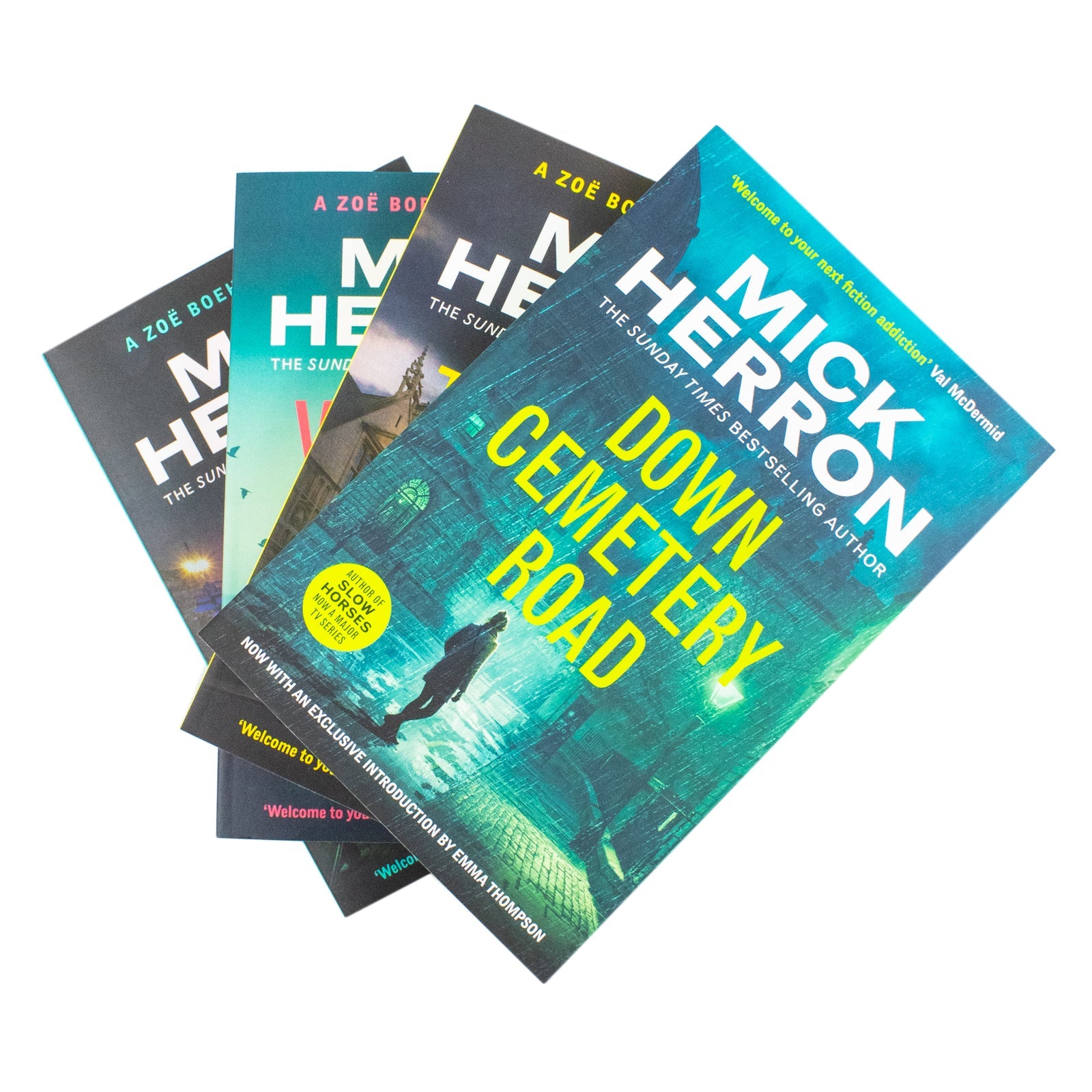 Mick Herron Zoe Boehm Thrillers 4 Books Collection Set (Down Cemetery Road, The Last Voice You Hear, Why We Die, Smoke and Whispers) | Paperback