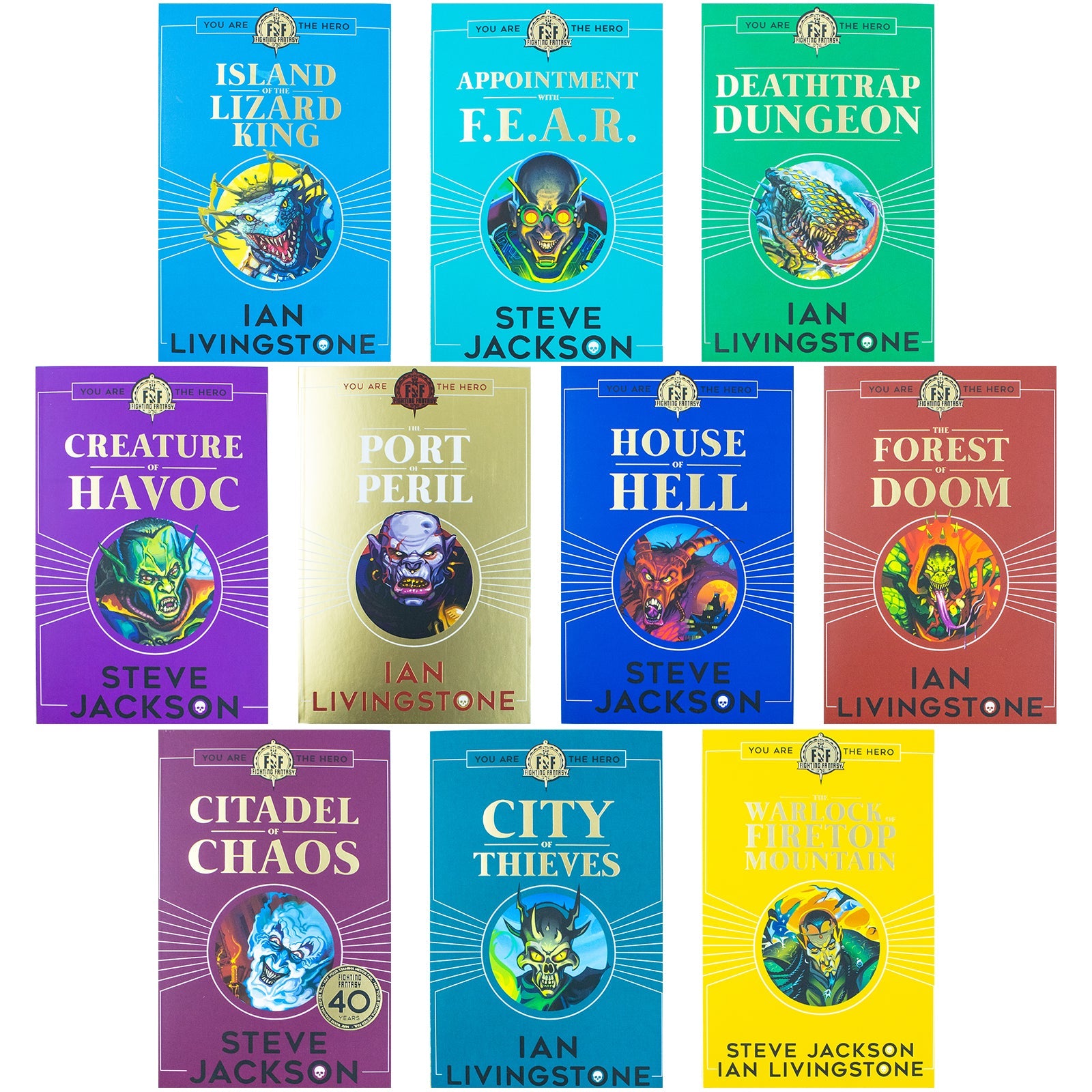 Fighting Fantasy Series: You Are the Hero 10-Book Set | Steve Jackson & Ian Livingstone | Interactive Adventure, YA Fantasy, Gamebooks, Role-Playing