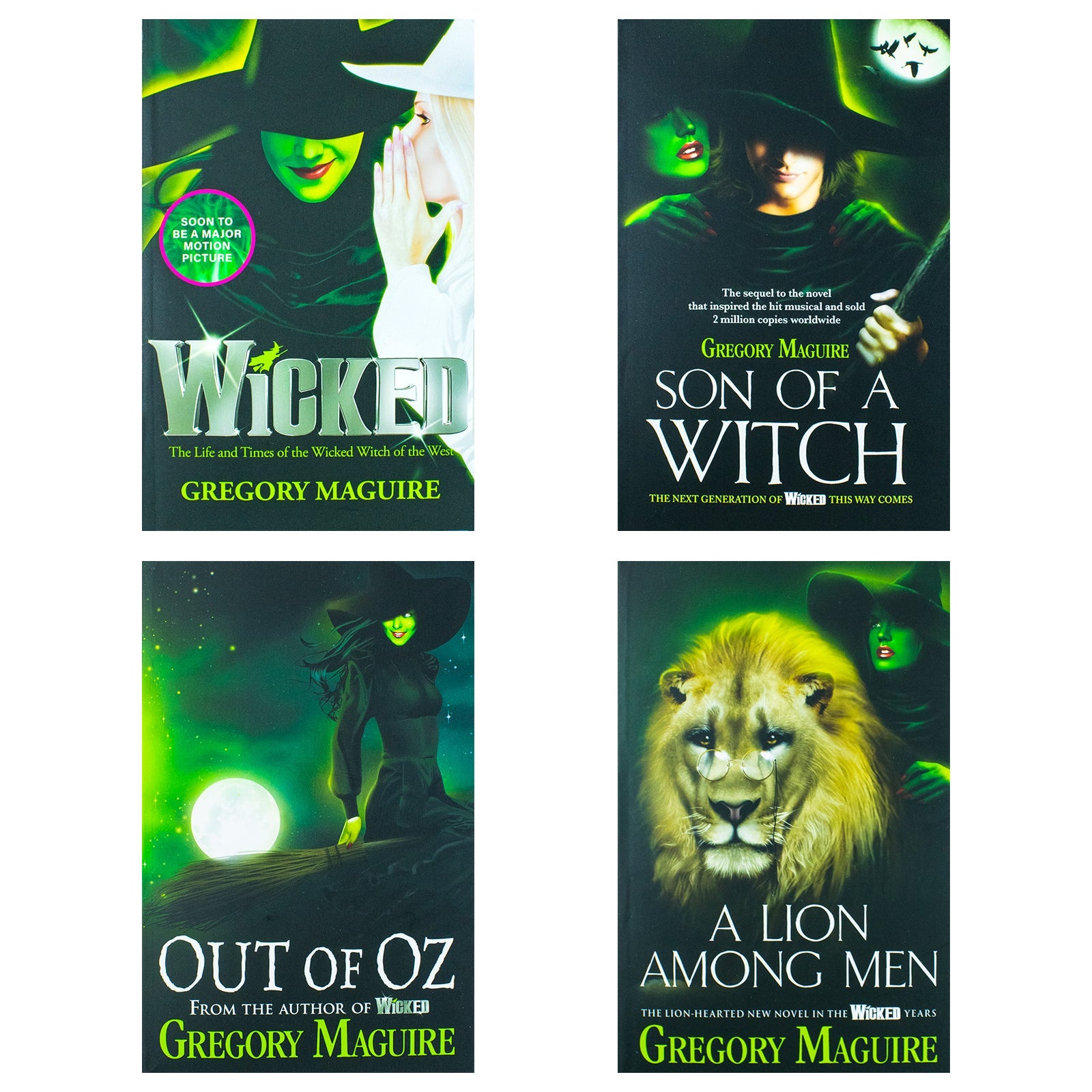 Wicked For Good Glinda Series 4 Book Collection by Gregory Maguire Wicked,Son of a Witch, A Lion Among Men & Out of Oz | Wizard of Oz Fantasy Books Set