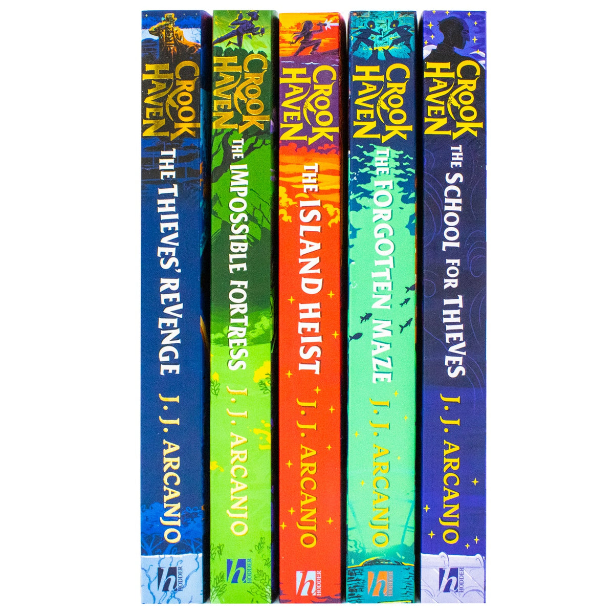 Crookhaven Series By J.J. Arcanjo 5 Books Collection Set (The School for Thieves, The Forgotten Maze, The Island Heist, The Impossible Fortress and The Thieves' Revenge)