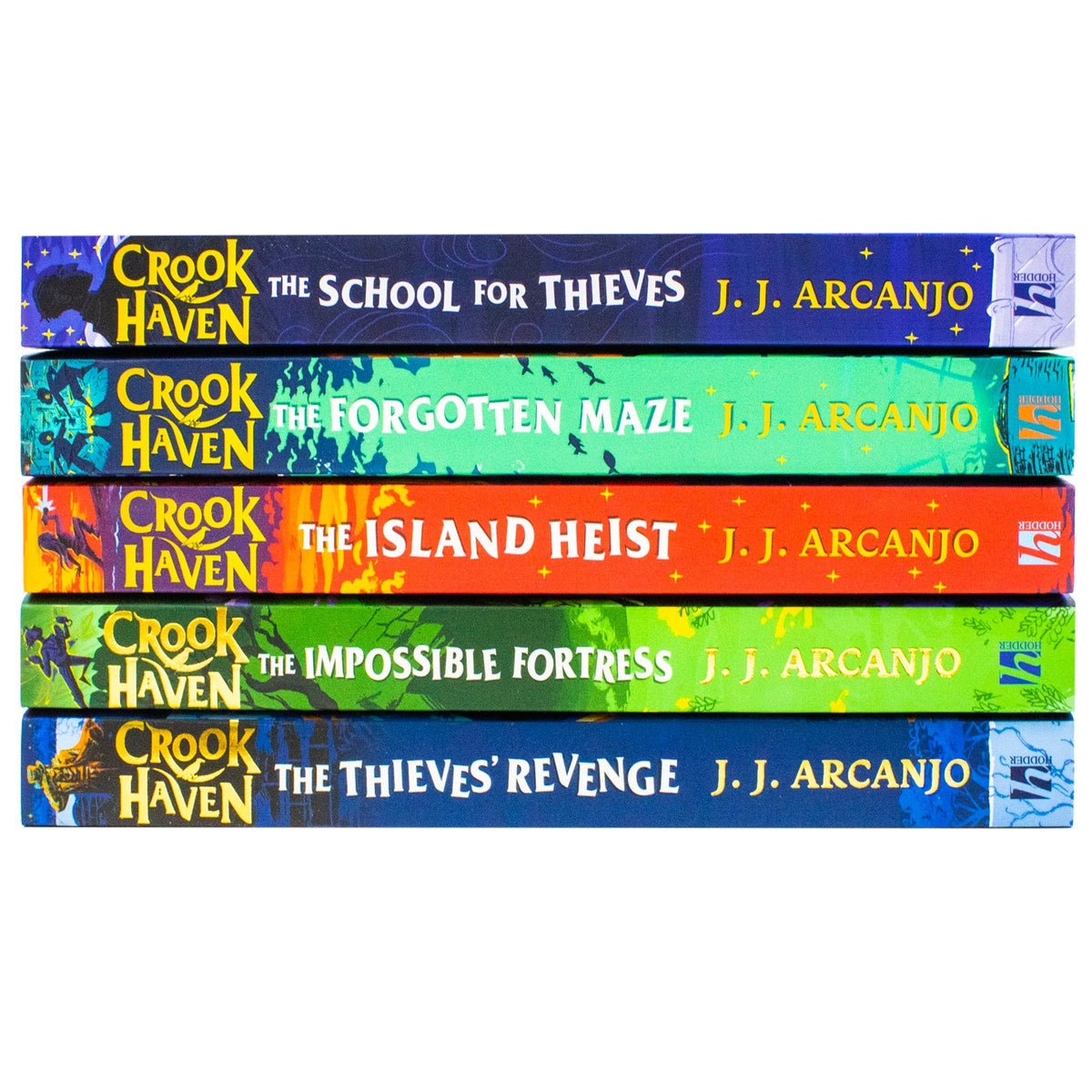 Crookhaven Series By J.J. Arcanjo 5 Books Collection Set (The School for Thieves, The Forgotten Maze, The Island Heist, The Impossible Fortress and The Thieves' Revenge)
