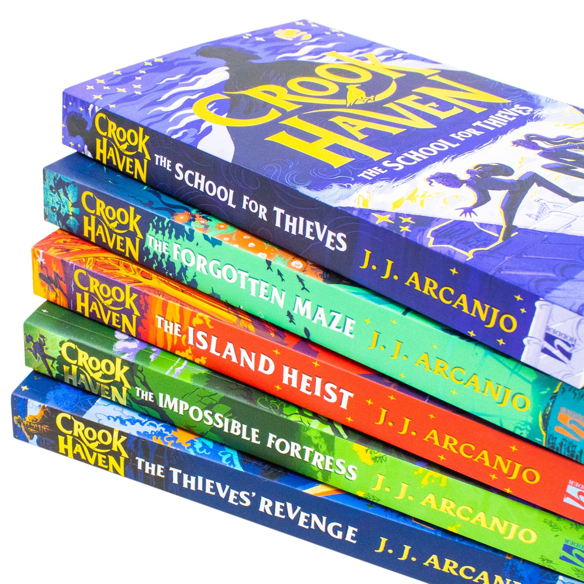 Crookhaven Series By J.J. Arcanjo 5 Books Collection Set (The School for Thieves, The Forgotten Maze, The Island Heist, The Impossible Fortress and The Thieves' Revenge)