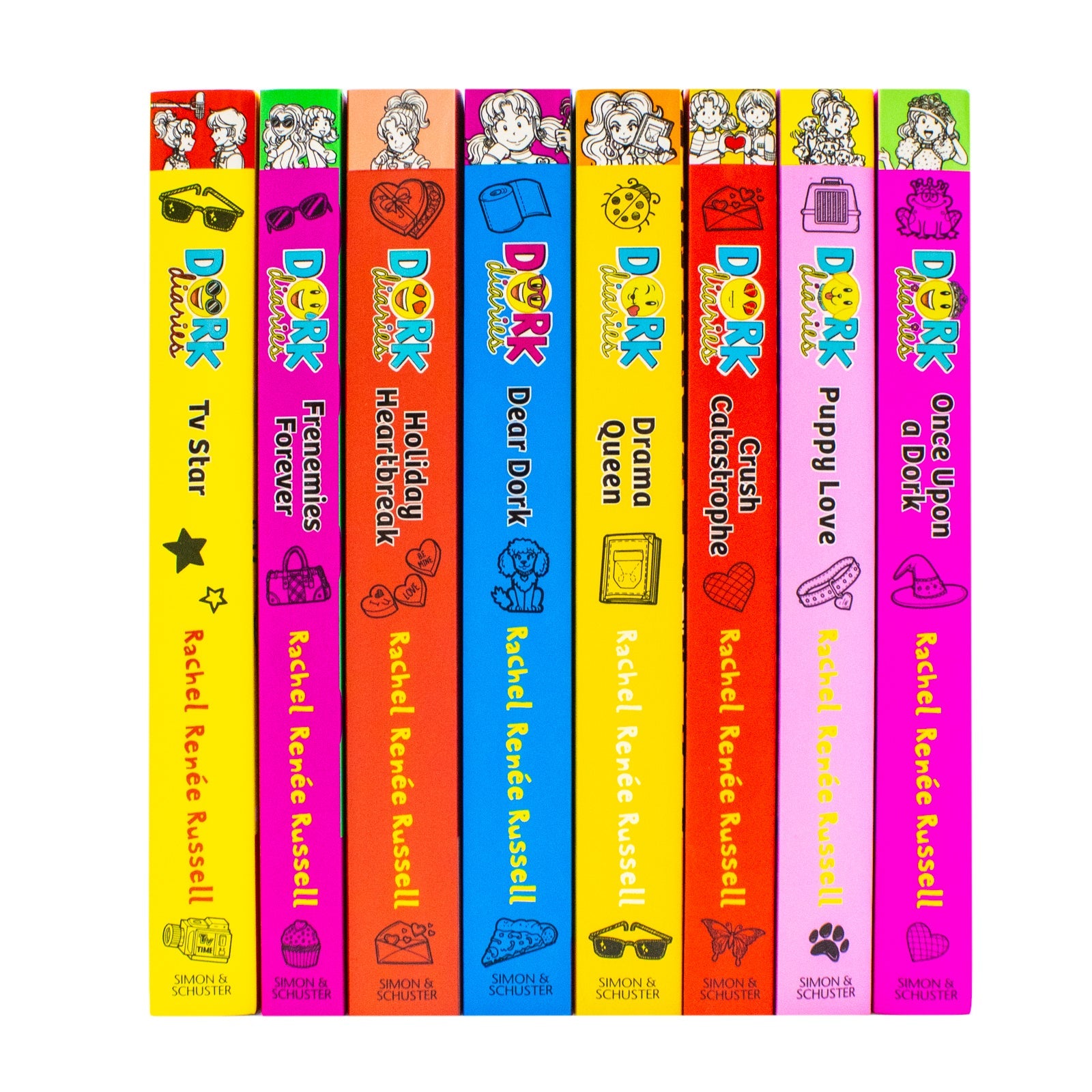 Dork Diaries 8 Book Collection Set (TV Star, Frenemies Forever, Holiday Heartbreak, Dear Dork, Drama Queen, Crush Catastrophe, Puppy Love, Once Upon A Dork) | Paperback