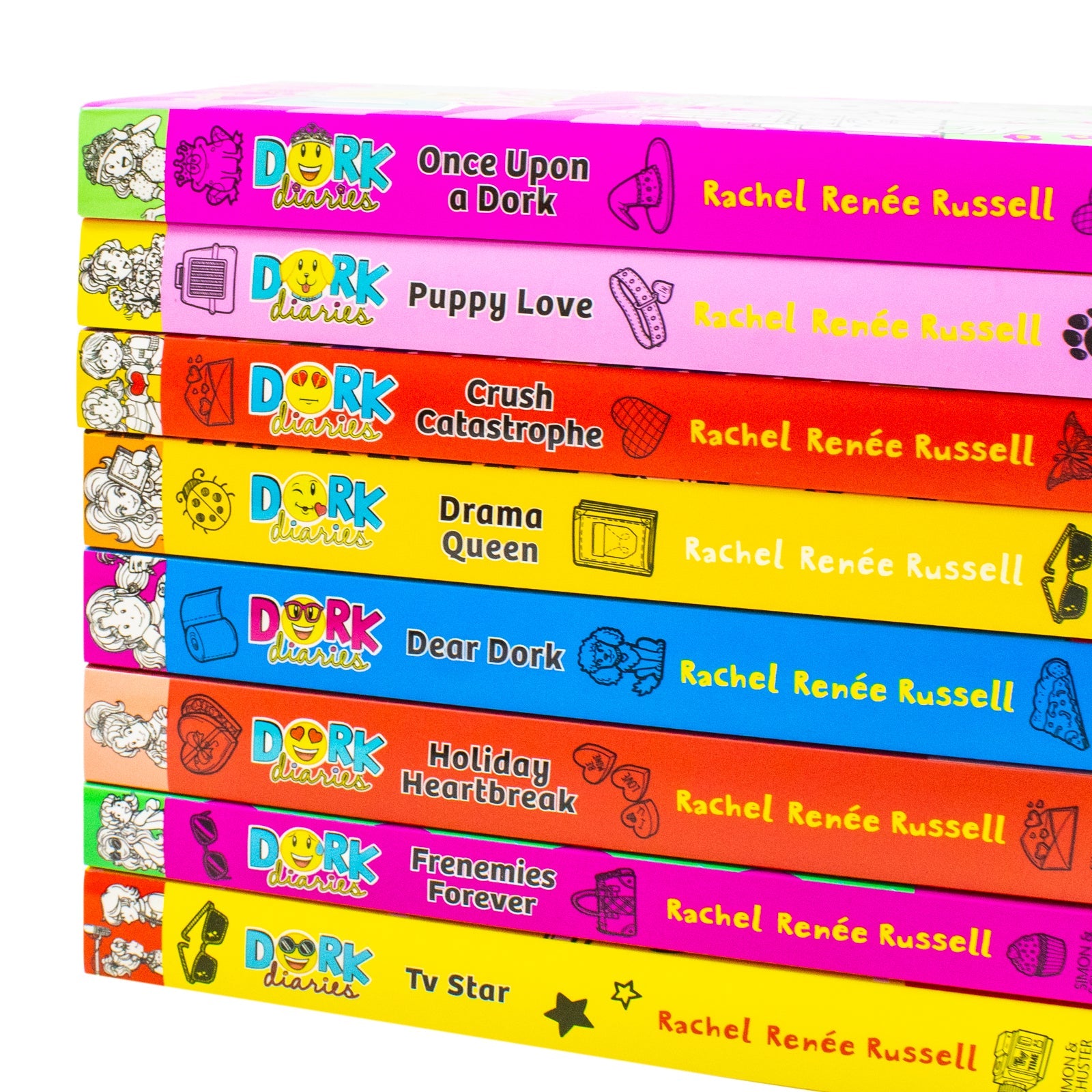 Dork Diaries 8 Book Collection Set (TV Star, Frenemies Forever, Holiday Heartbreak, Dear Dork, Drama Queen, Crush Catastrophe, Puppy Love, Once Upon A Dork) | Paperback