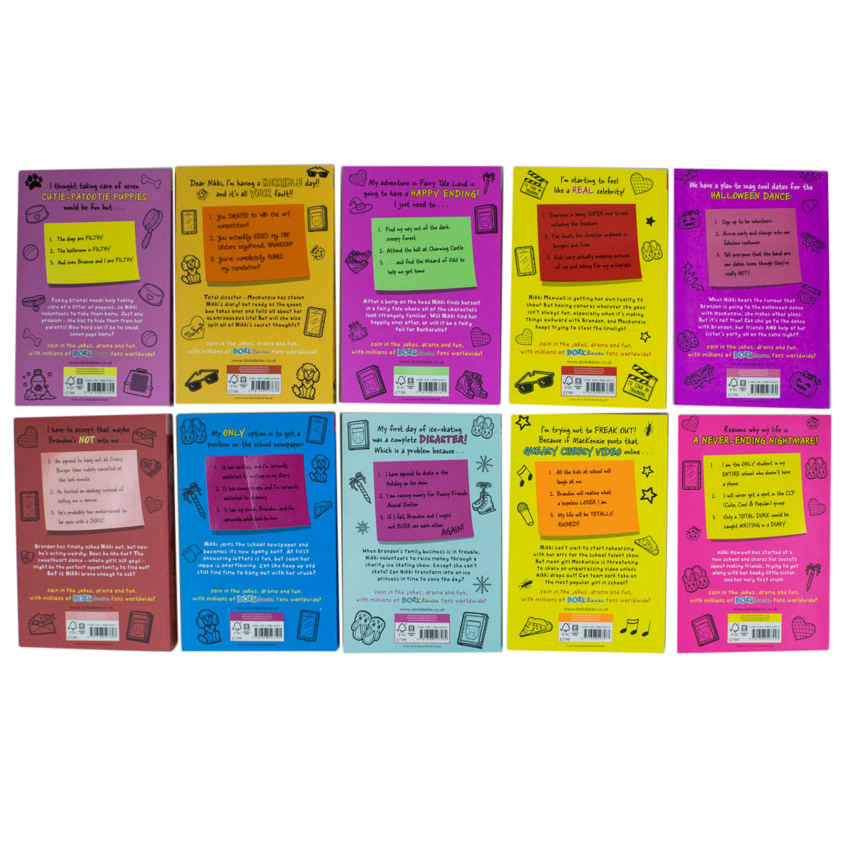 Dork Diaries 10 Book Collection Set by Rachel Renee Russell – Children's Diary Series Packed with Humor, Fun Stories, and Adventures