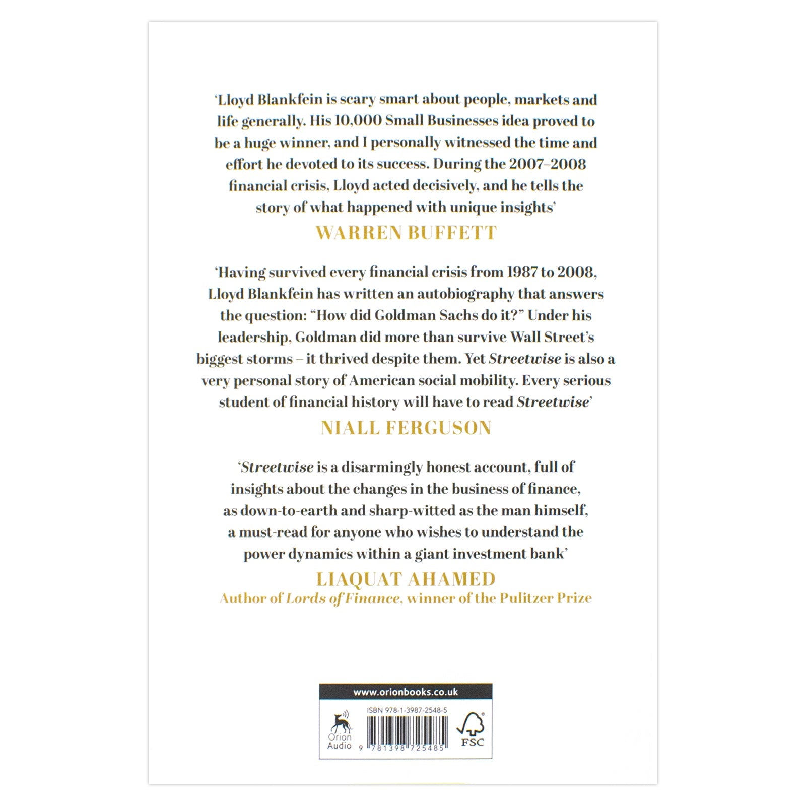 Streetwise: Getting To and Through Goldman Sachs by Lloyd Blankfein