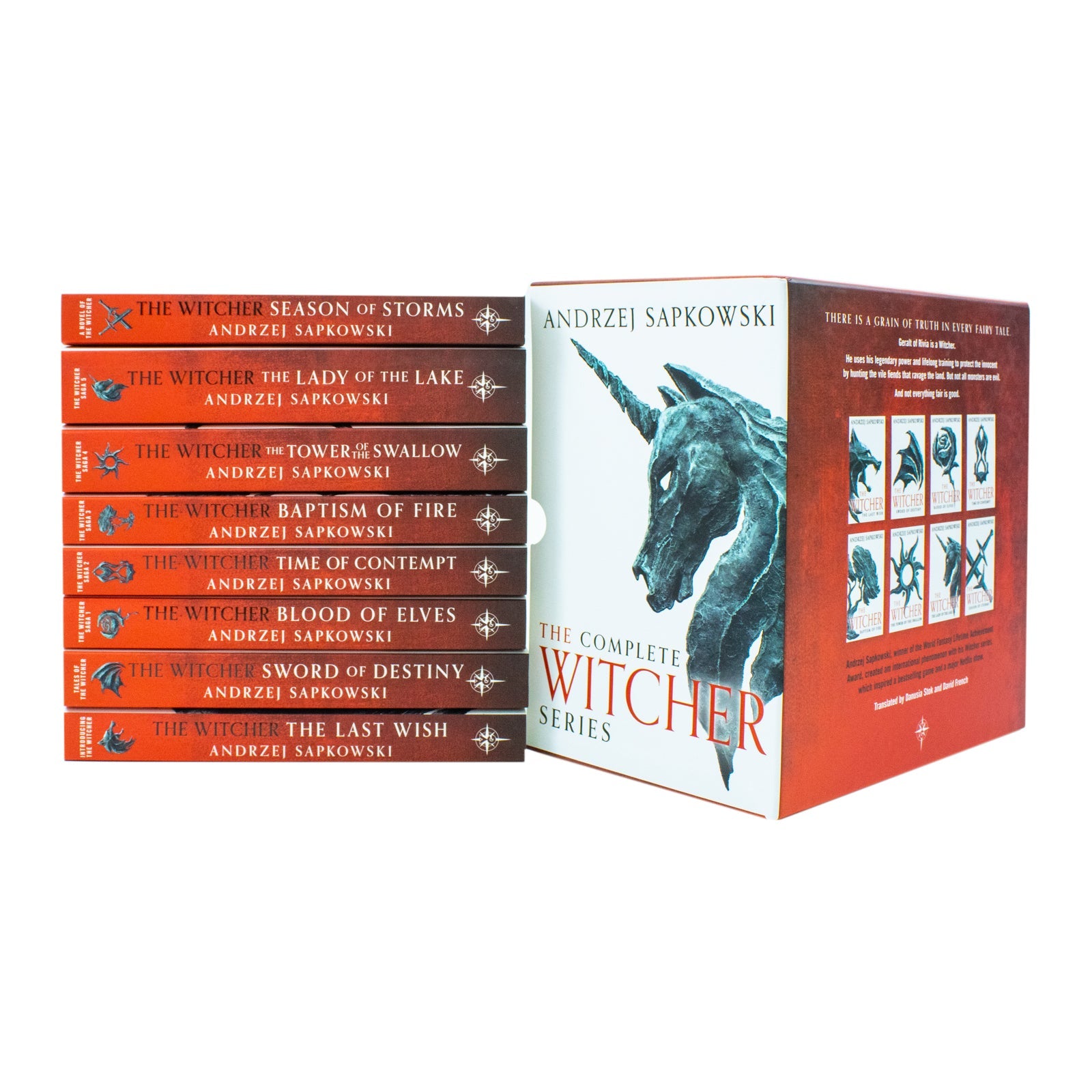 The Witcher Boxed Set 2024: The Last Wish, Sword of Destiny, Blood of Elves, Time of Contempt, Baptism of Fire, The Tower of The Swallow, The Lady of the Lake, Season of Storms