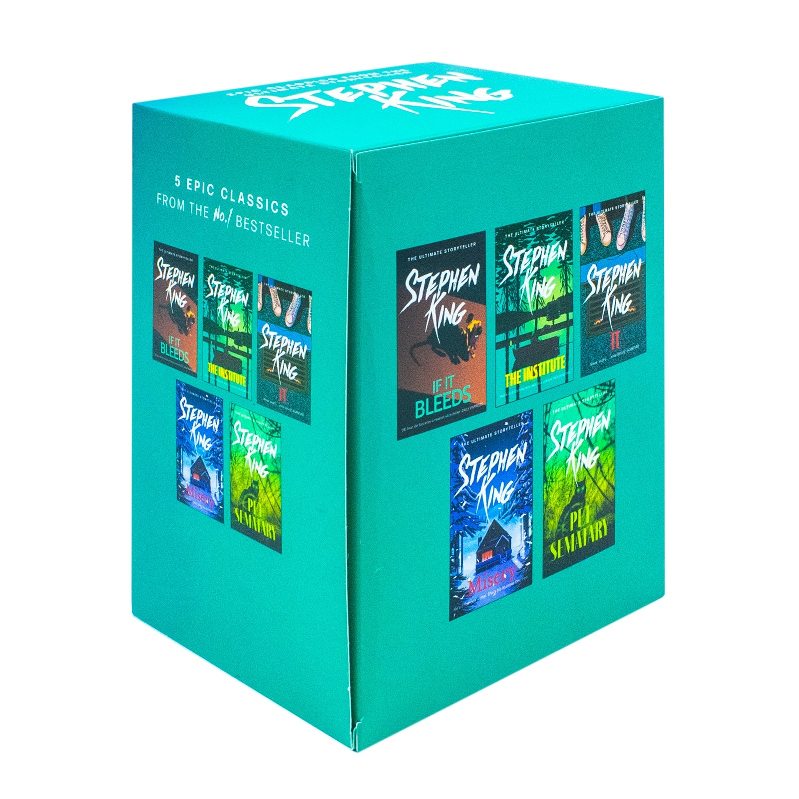 Stephen King Classic Collection 5-Book Box Set – If It Bleeds, The Institute, IT, Misery, Pet Sematary