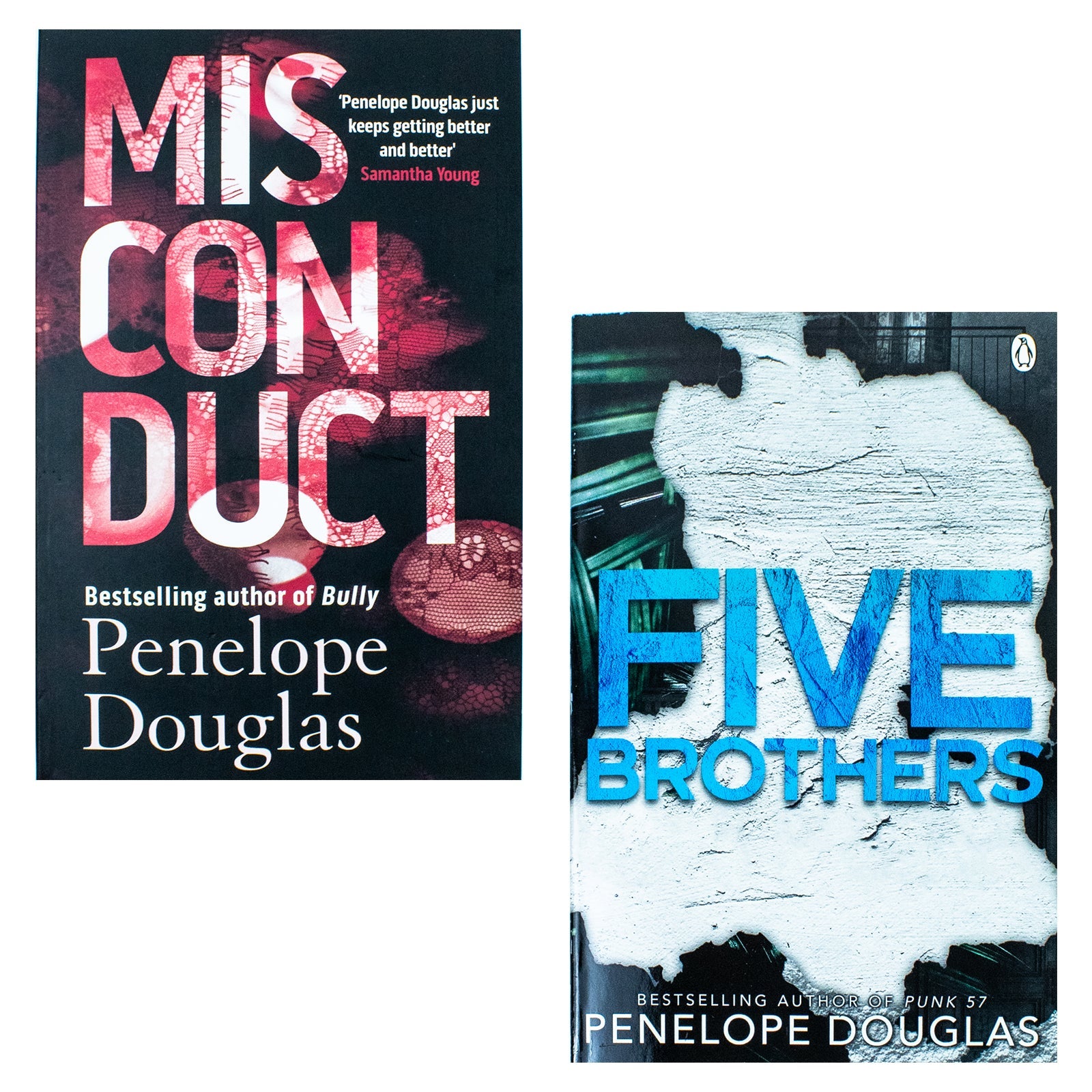 Penelope Douglas 2 Books Collection Set (Misconduct and Five Brothers)