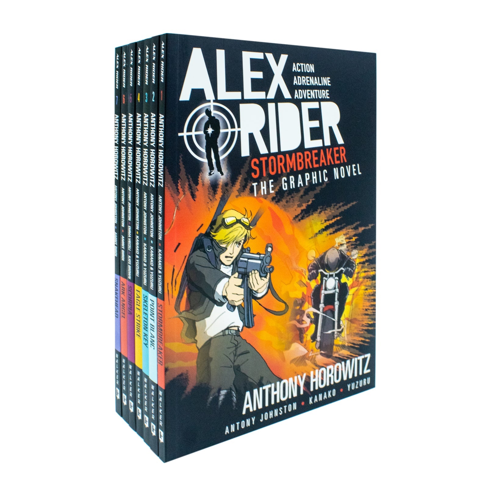 Alex Rider Graphic Novel 7 Book Children's Set by Anthony Johnston – Action-Packed Illustrated Adventure Series for Young Readers | Exciting Thrillers