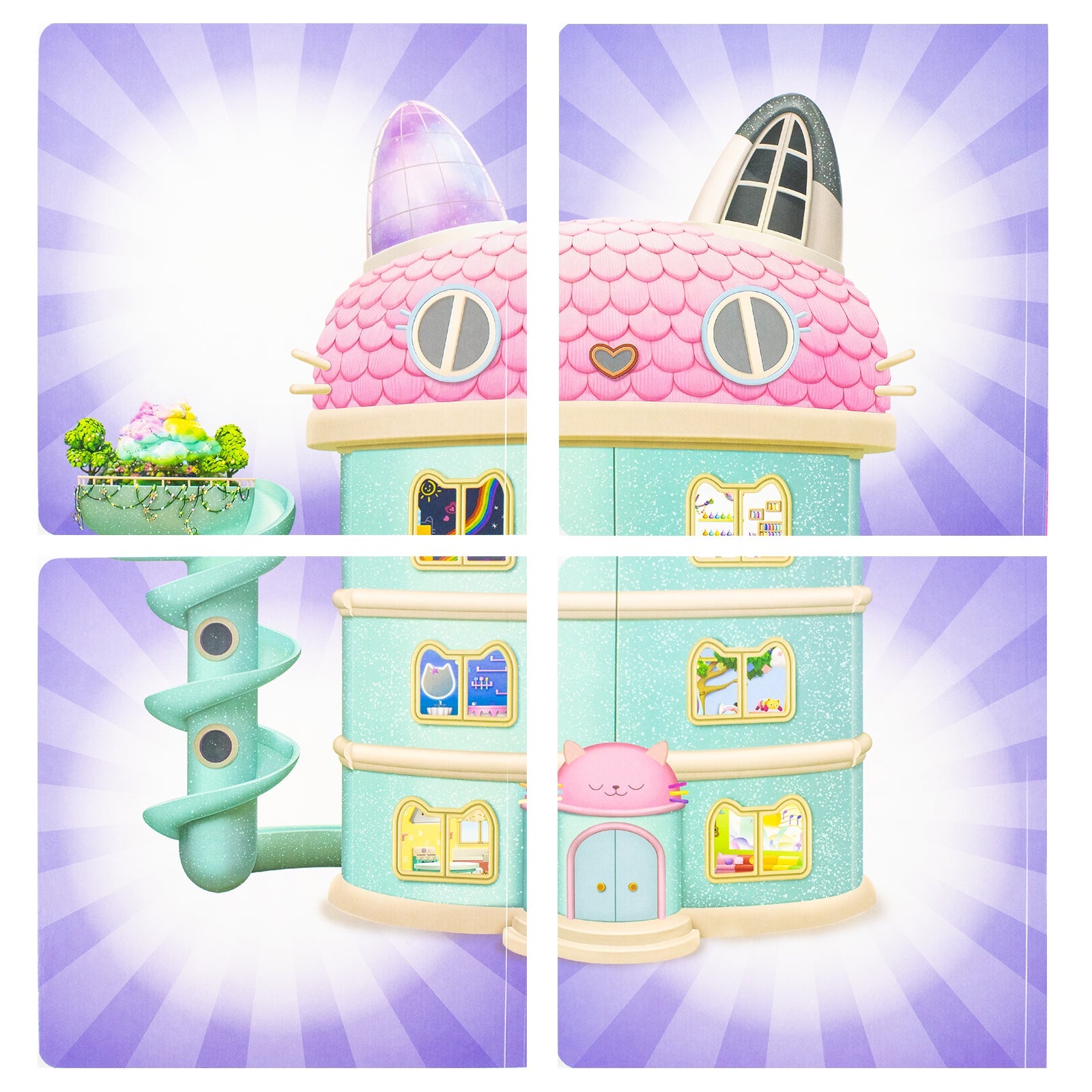 Gabby’s Dollhouse Hide-and-Seek 4 Books Collection Set - In Baby Box’s Craft Room, MerCat’s Spa, DJ Catnip’s Music Room and In Cakey Cat’s Kitchen | Board book