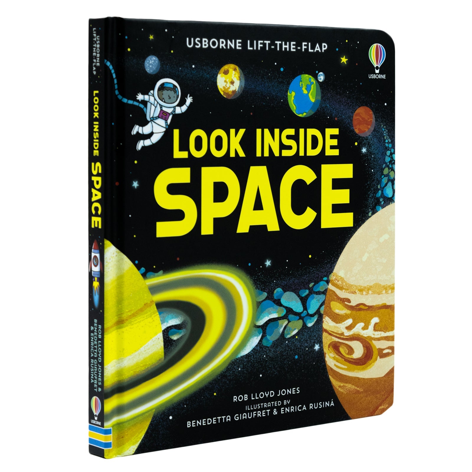 Usborne Lift-the-Flap Look Inside: Space by Rob Lloyd Jones, Fun STEM Astronomy Book for Kids- Explore Planets, Rockets, Stars & the Universe