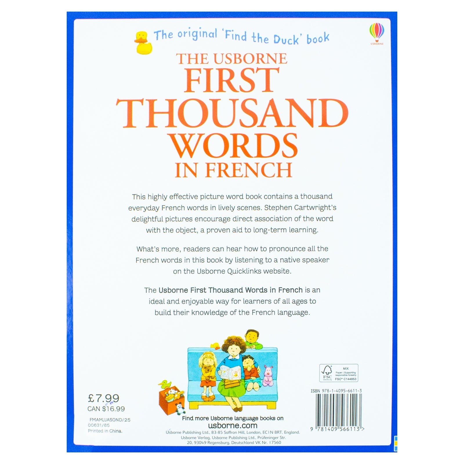 Usborne My First Thousand Words in French Book - Illustrated picture and word book