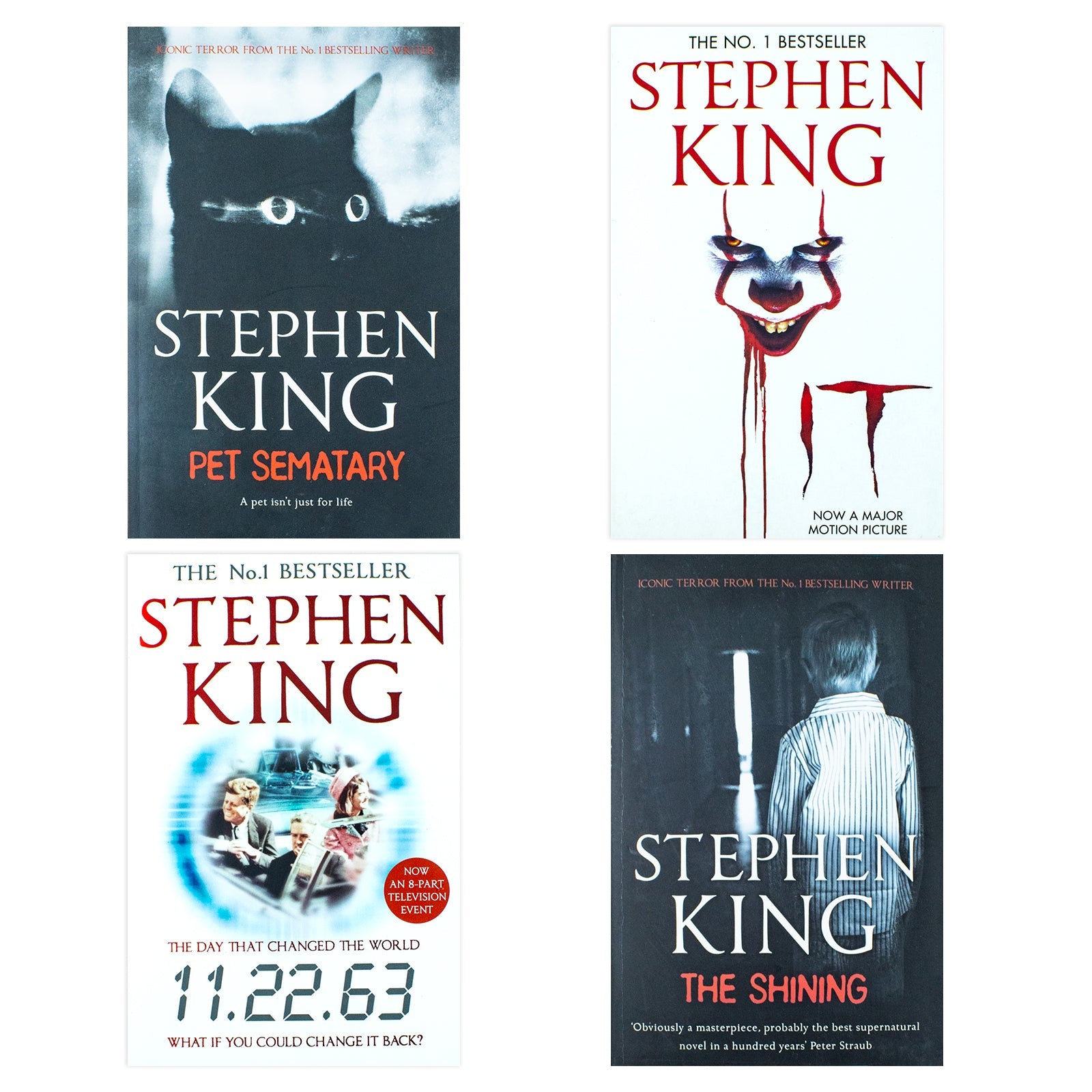 Stephen King 4 Book Set [ Pet Sematary, The Shining, It, 11.22.63 ]