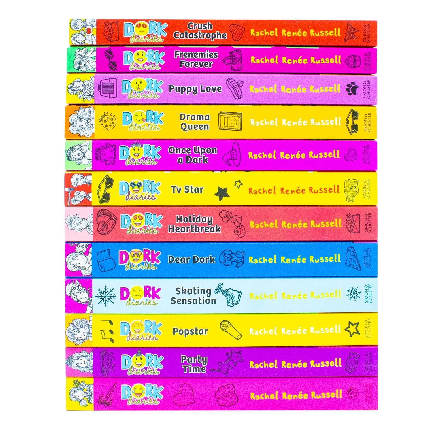 Dork Diaries 12-Book Collection by Rachel Renée Russell | Books 1–12 Including Party Time, Pop Star, Holiday Heartbreak & More for Tween Girls