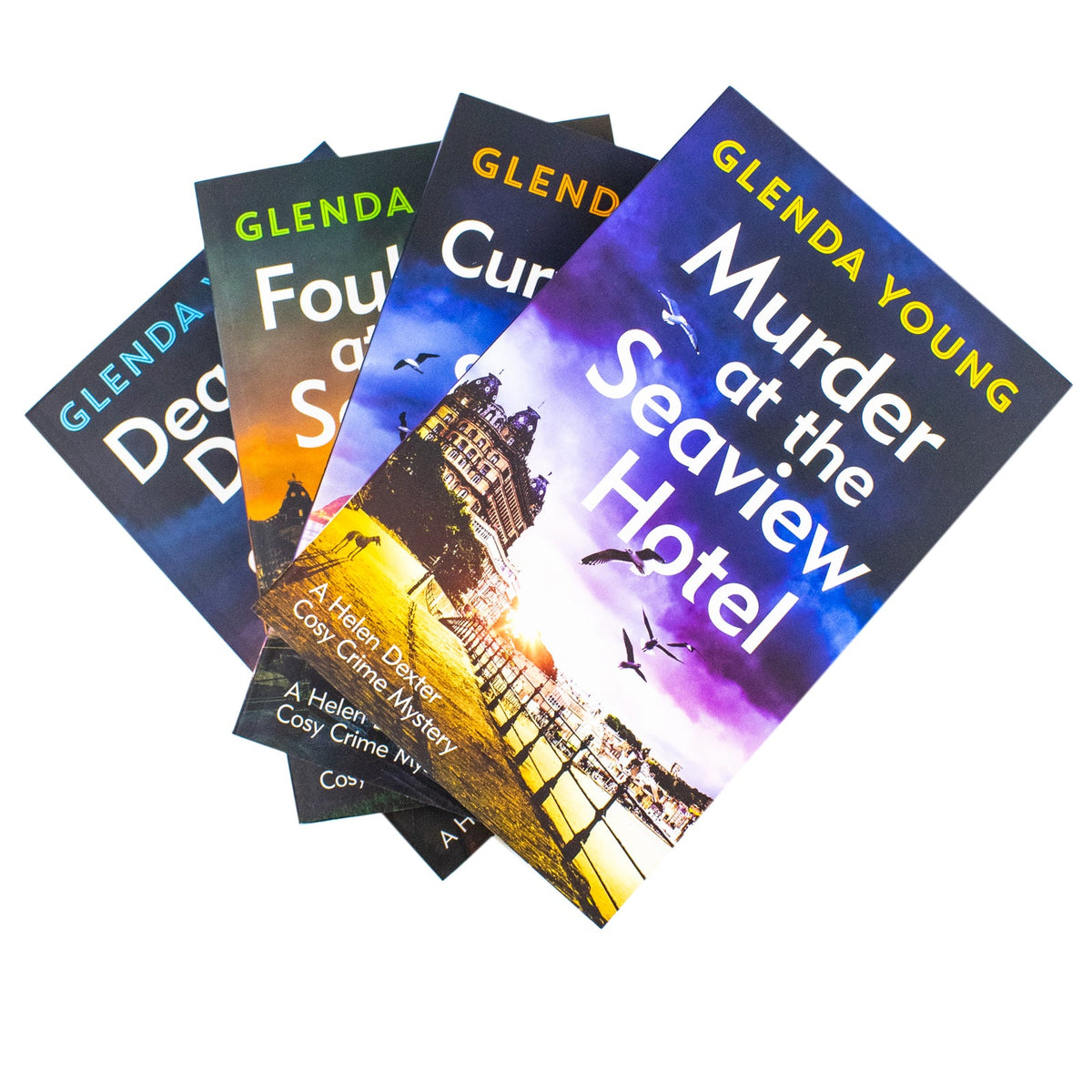 Helen Dexter Cosy Crime Mysteries 4 Books Collection Set By Glenda Young ( Deadly Dancing, Foul Play, Murder at the Seaview, Curtain Call )