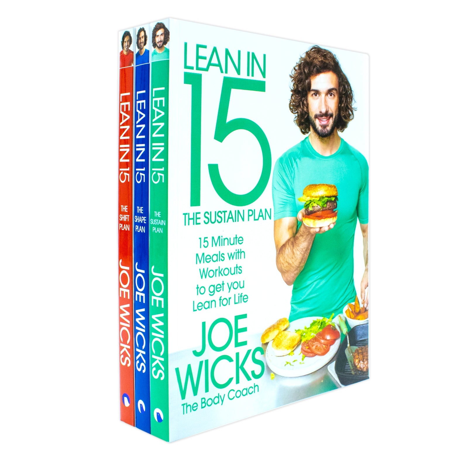 Lean in 15 Collection by Joe Wicks – 3-Book Set (Sustain Plan, Shape Plan, Shift Plan) | Health, Fitness, Weight Loss, Nutrition, Motivation