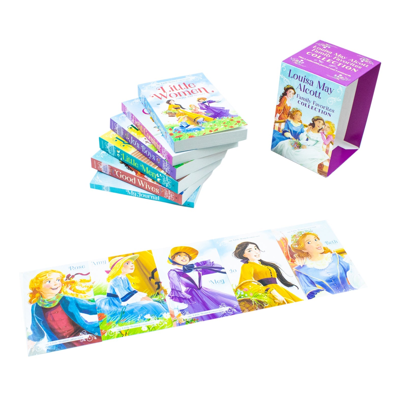 Little Women, Louisa May Alcott Family Favourites Collection: 5 Books Boxed Set with Postcards & Journal